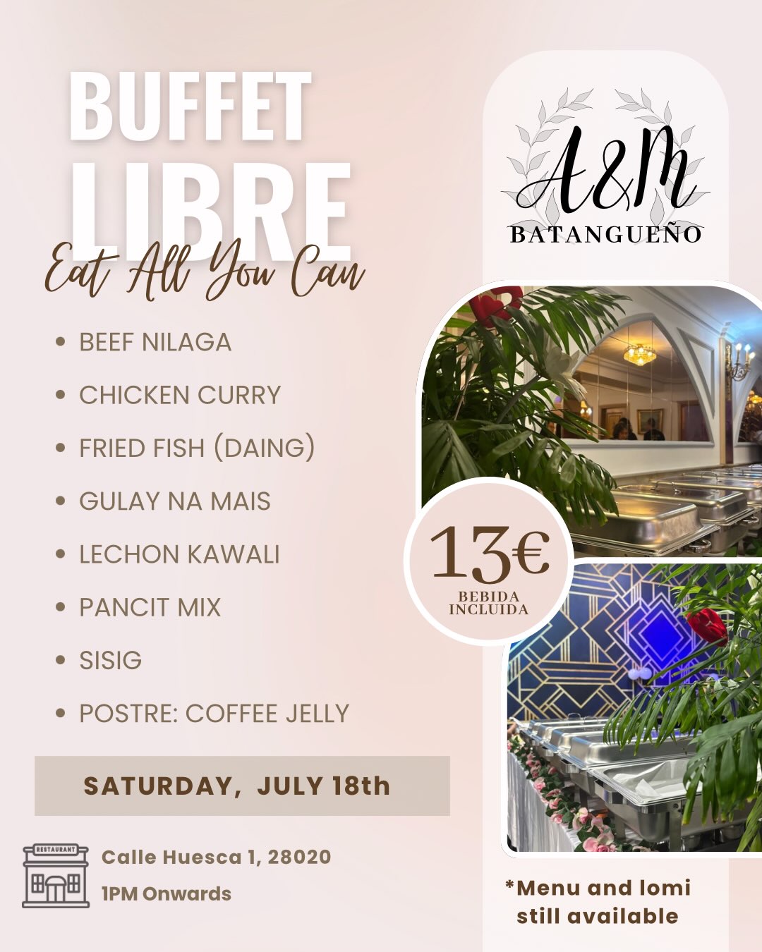 Beat the heat and enjoy your weekend at A&M Batangueño! ☀️🍽️ Step inside, cool off, and treat yourself to a delicious bu
