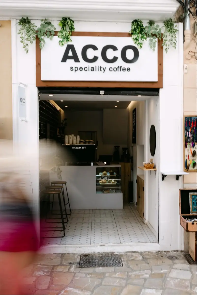 The Acco Speciality Coffee storefront in Palma's old town