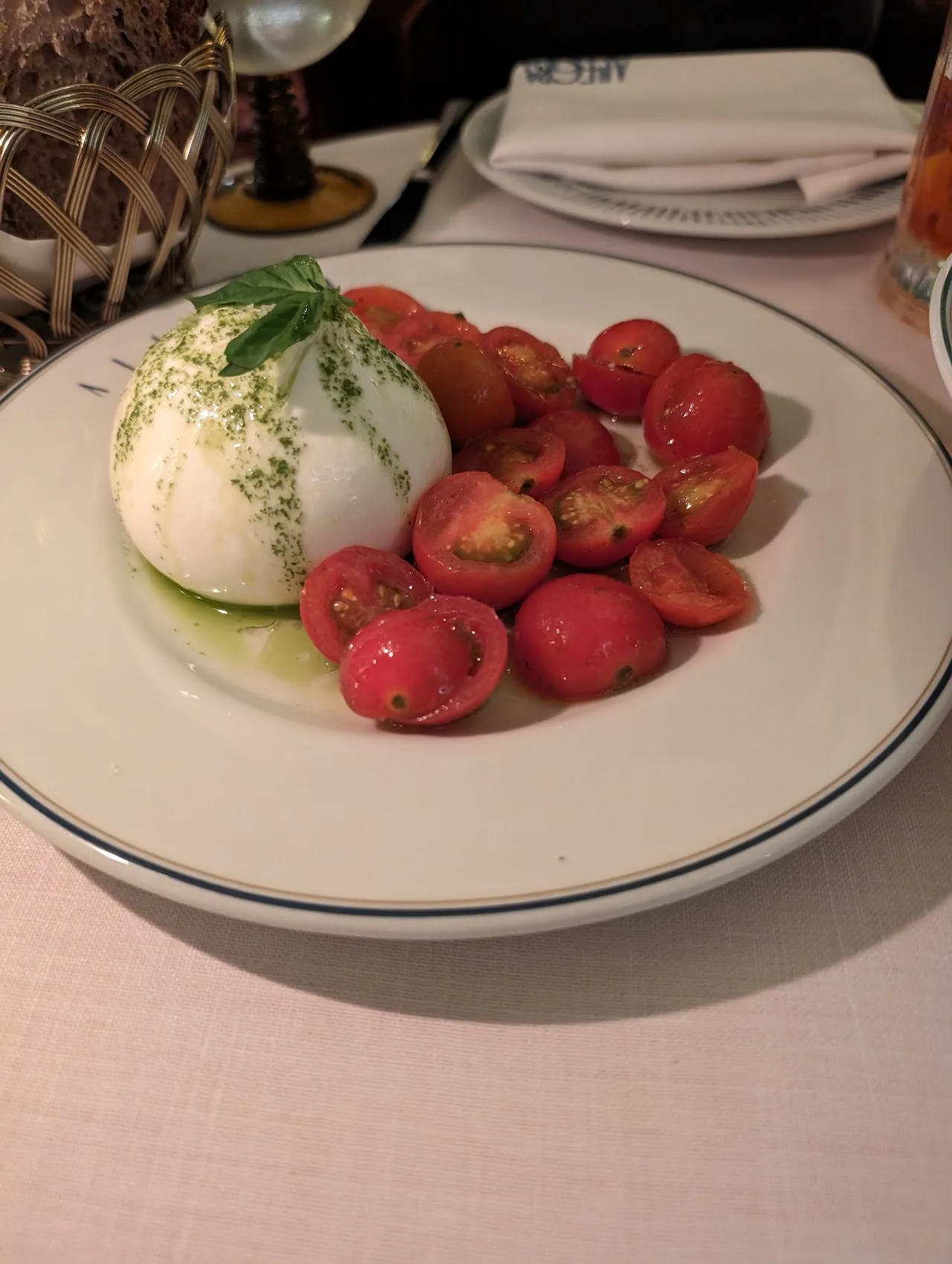 Burrata cheese with heirloom tomatoes