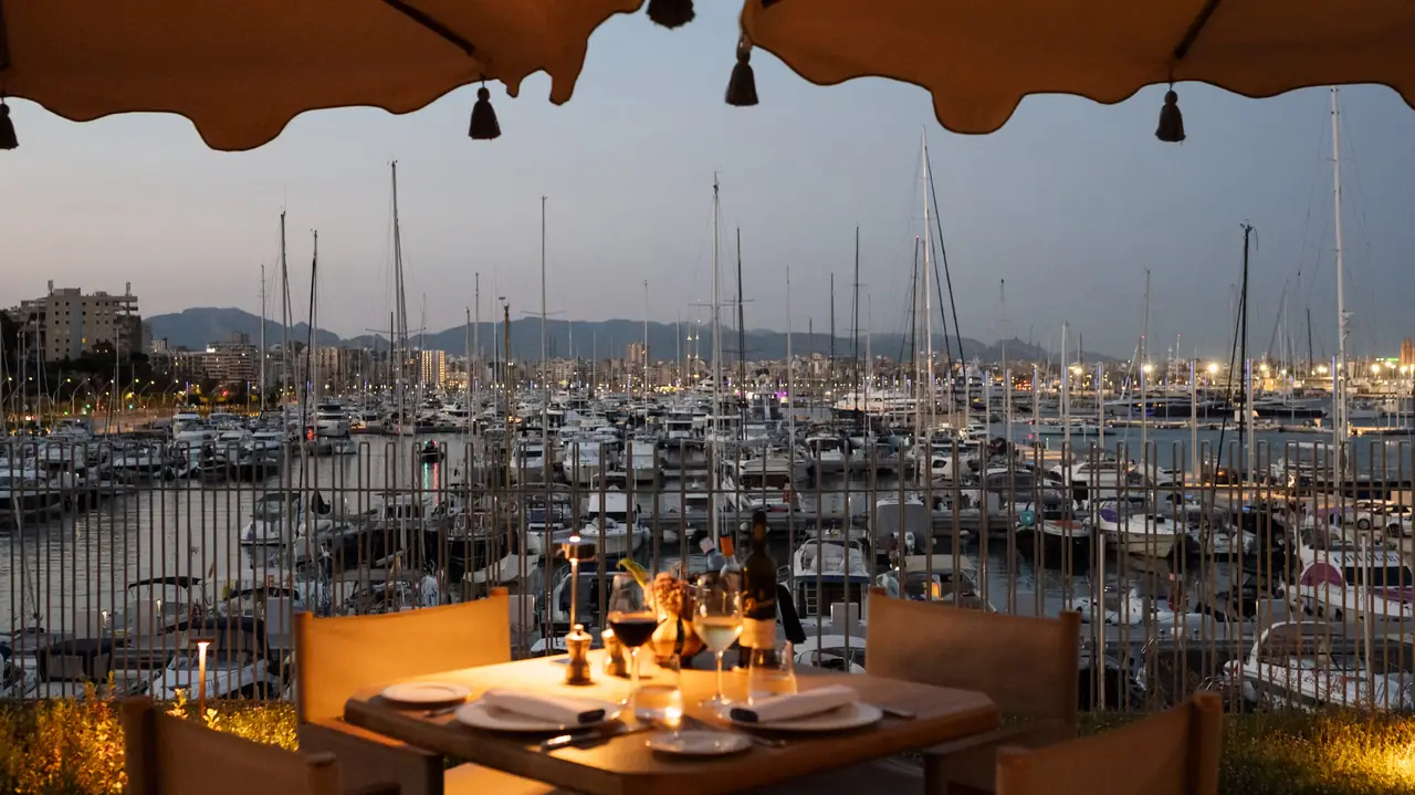 The Azotea Club de Mar terrace over Palma's marina