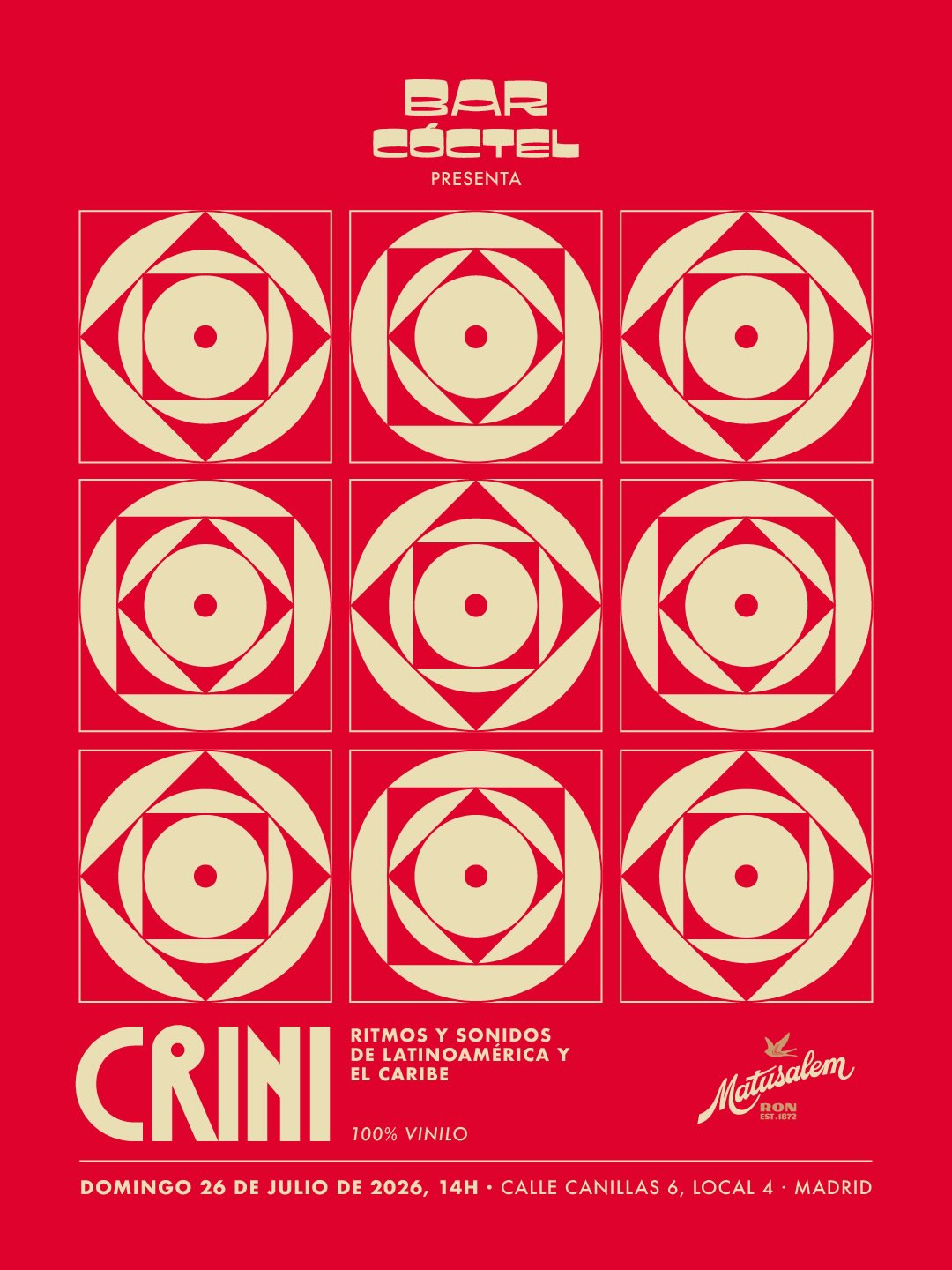Este domingo 26 de julio tenemos el siguiente set 100% vinilo en Bar Cóctel.
@crini.xyz viene con sus ritmos y sonidos