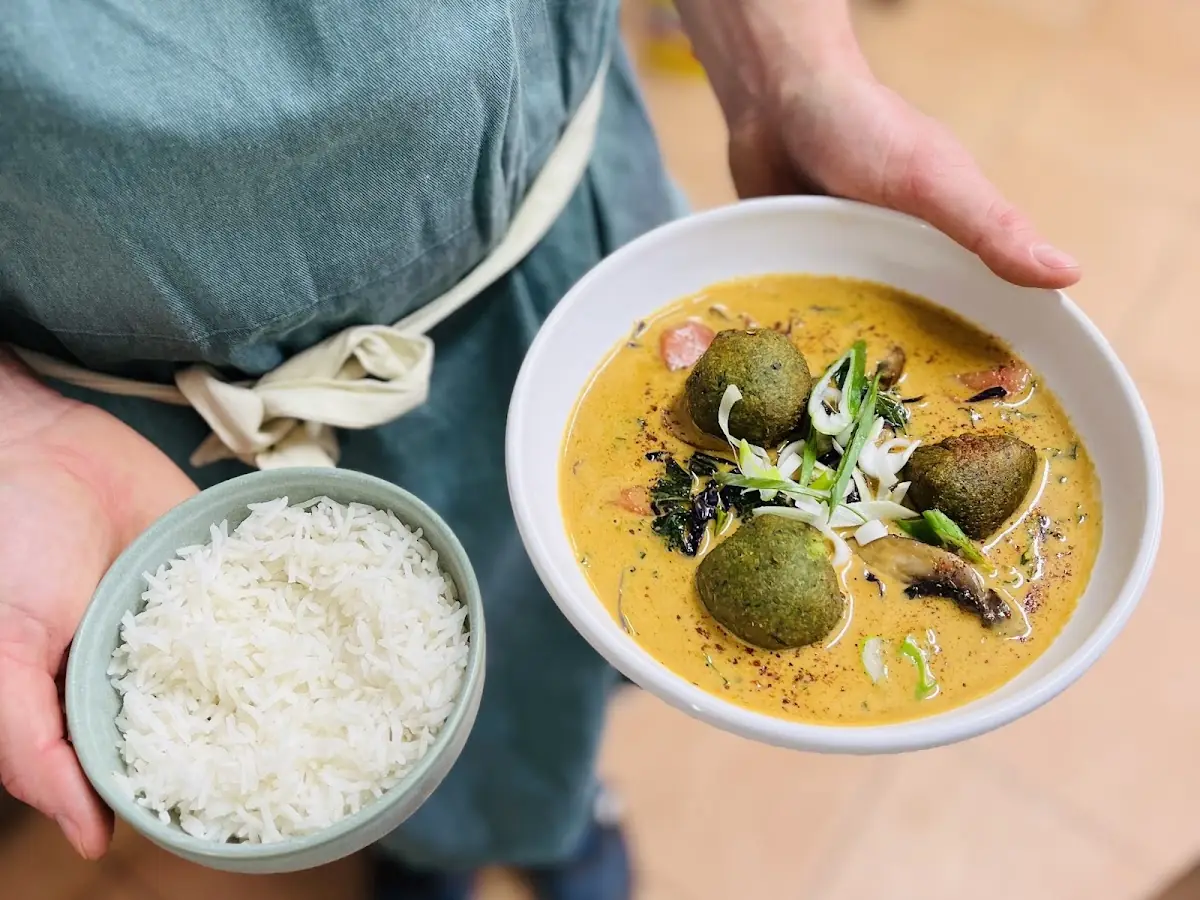 A curry served with rice at Bellaverde