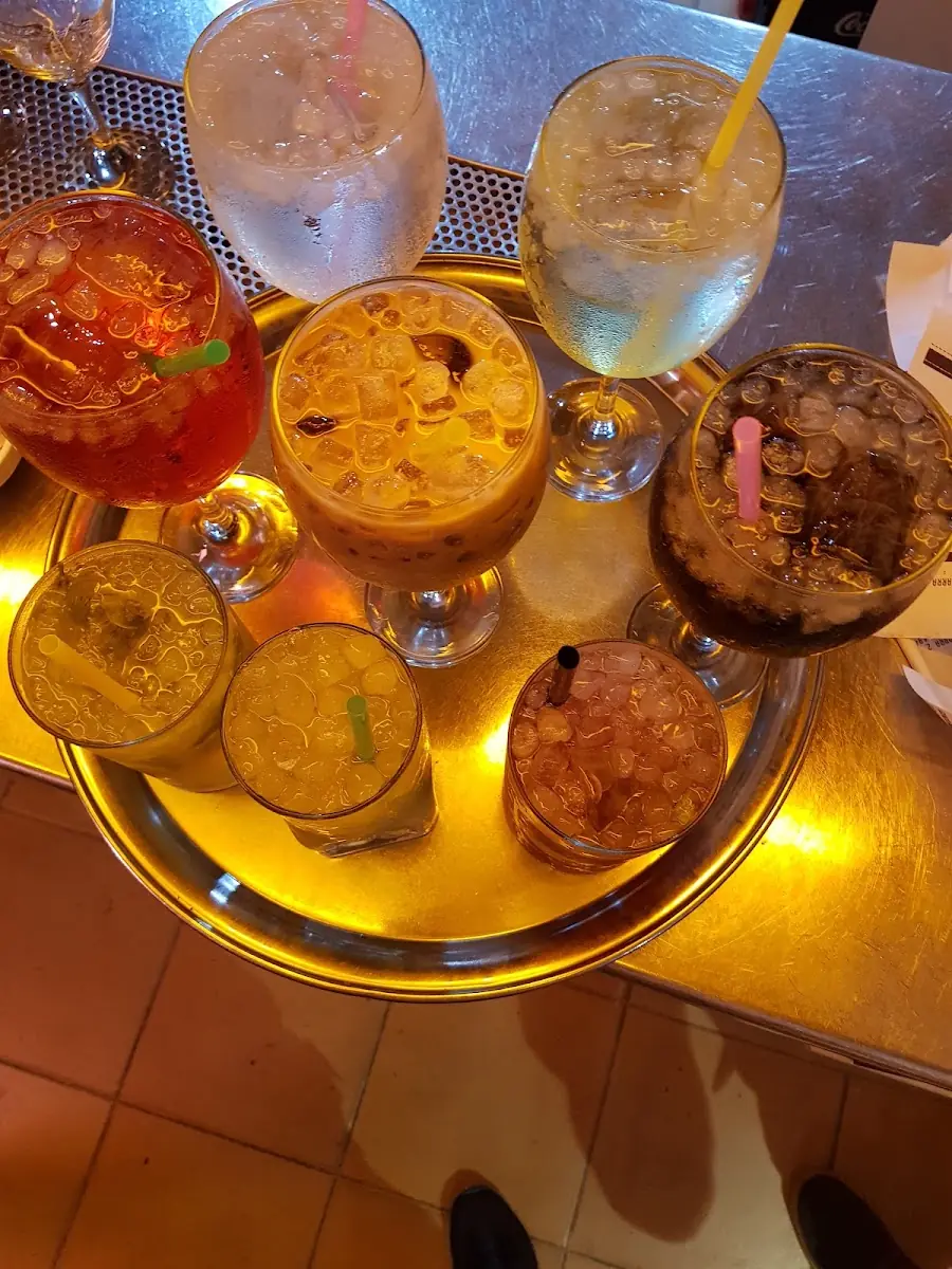 A tray of cocktails at Bony's Bar