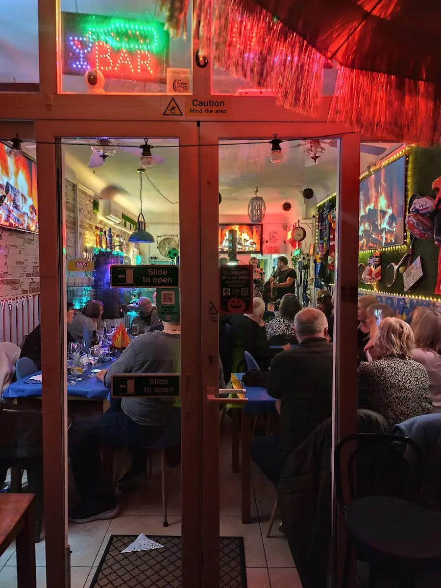 Inside Bony's Bar in the evening