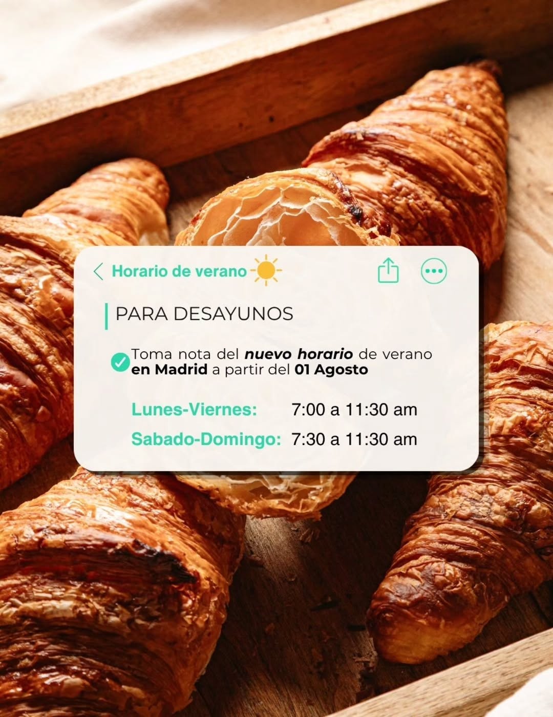 Horario de BumpGreen Madrid este mes de agosto 💚