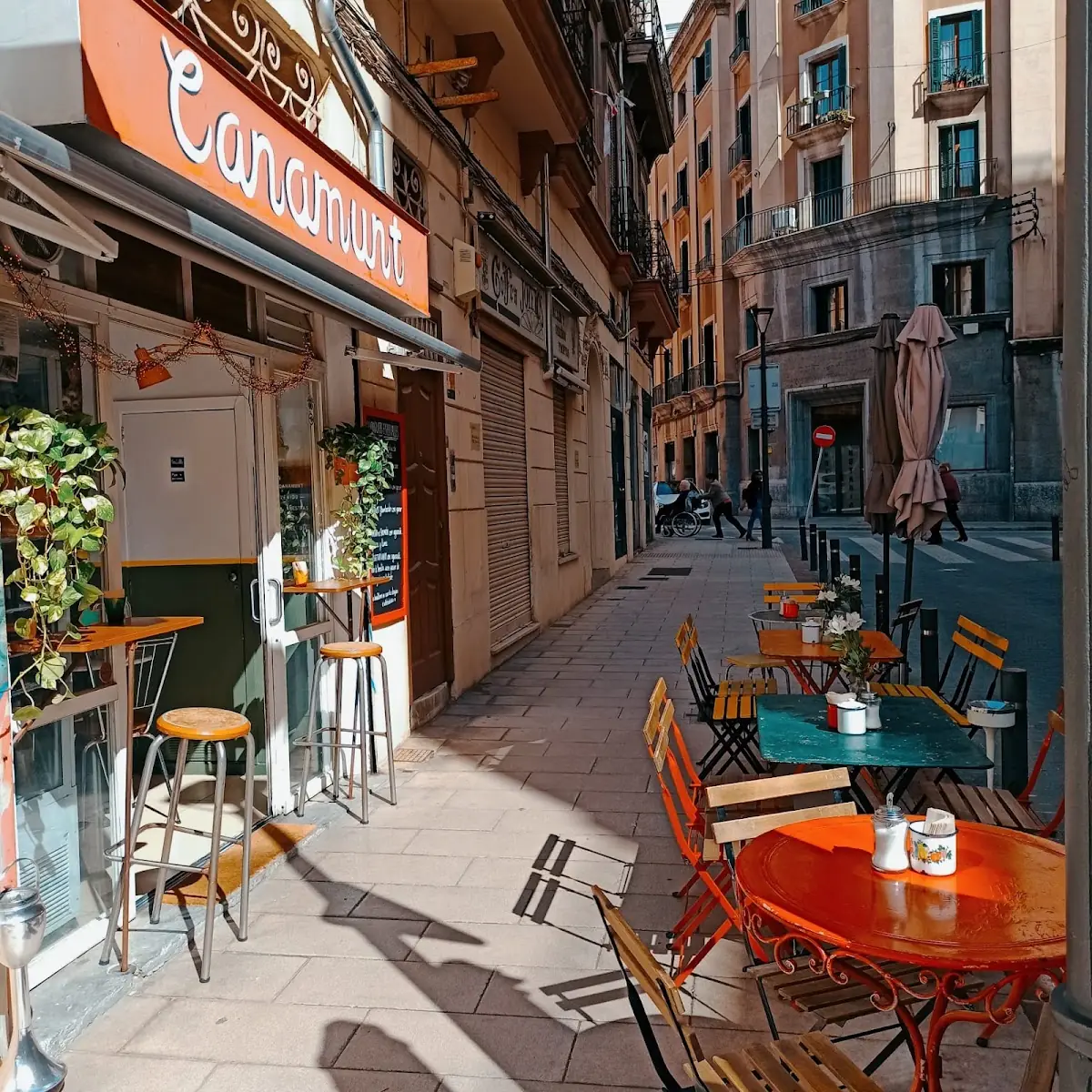 The terrace at Cafè Canamunt