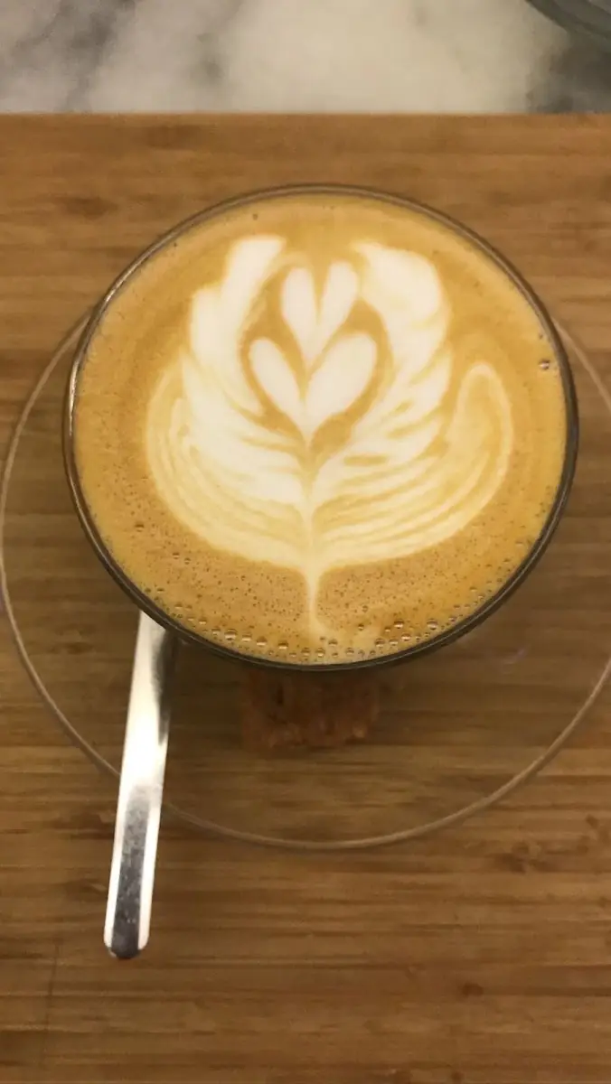 A flat white at Cafè Riutort