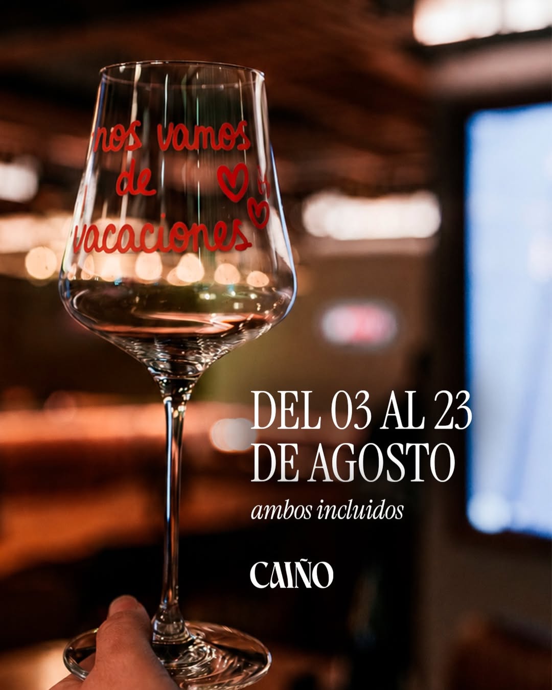 Nos vamos unos días de vacaciones 🍷

Del 3 al 23 de agosto estaremos cerrados. 

Nos vemos a la vuelta ♥️

#caiño #vinob