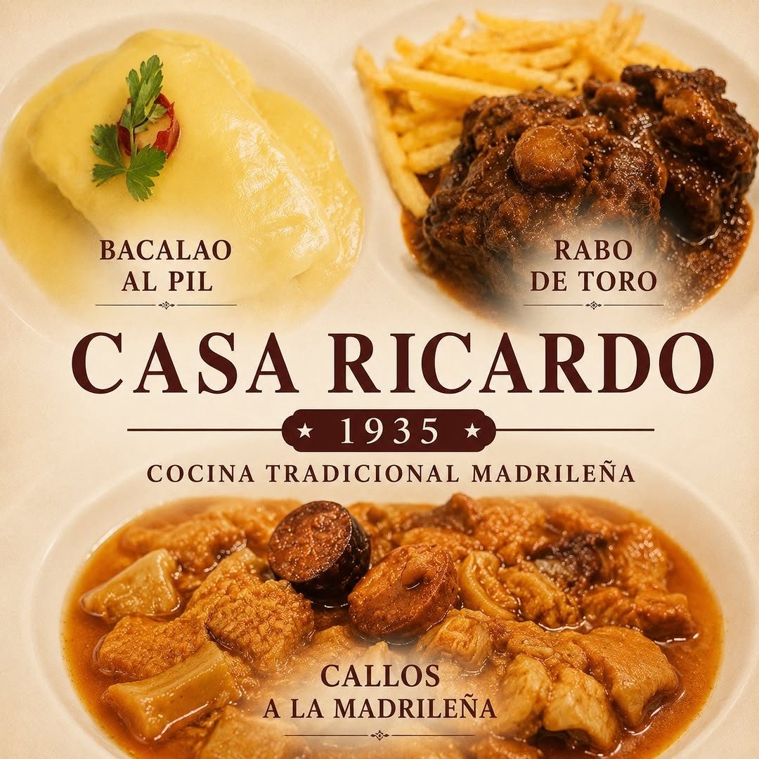 🔥 Descubre el sabor auténtico de Madrid en Casa Ricardo desde 1935.
Tradición, recetas caseras y platos que conquistan