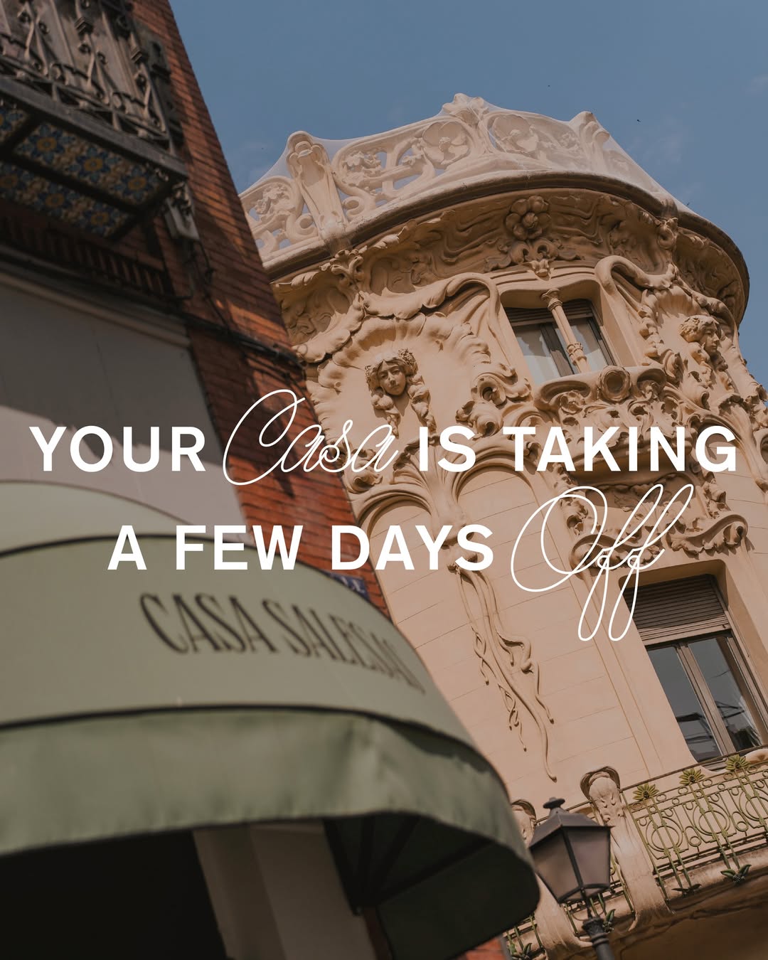 Your Casa is taking a few days off.
We'll be closed on August 10, 11, 17 & 18.
The rest of the summer, we'll be right
