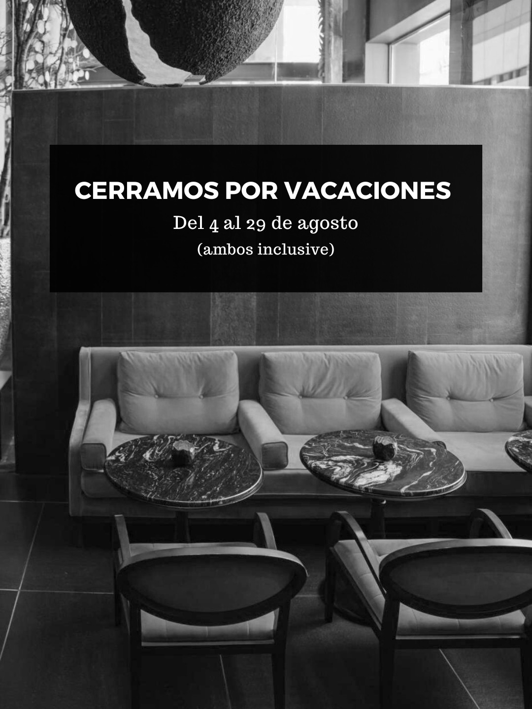 Cerramos por vacaciones del 4 al 29 de agosto (ambos inclusive).
Reservas: +34 91 787 77 80 y https://www.cebomadrid.co