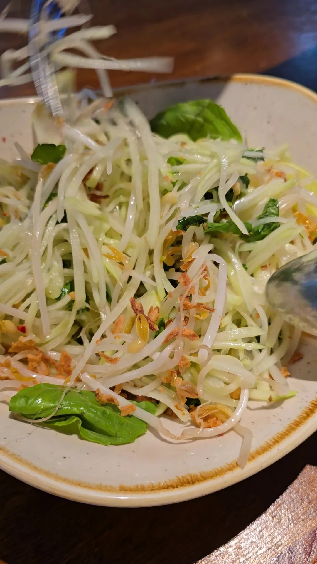 A green papaya salad with herbs