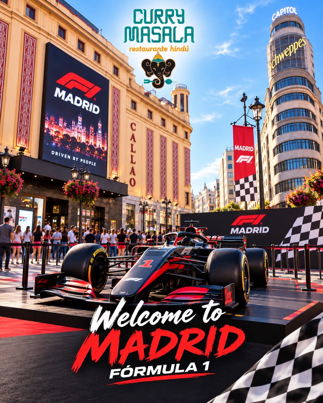 🏎️🇪🇸 ¡WELCOME TO MADRID, F1 FANS! 🇮🇳🔥
Madrid se llena de velocidad, emoción y visitantes con motivo de la Fórmula 1. Y
