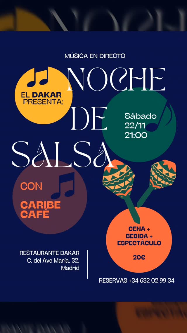 ¡Dakar pone la comida y Caribe Café pone la SALSA... otra vez! 🔥🎶
Volvemos al Restaurante Dakar para hacerte bailar con