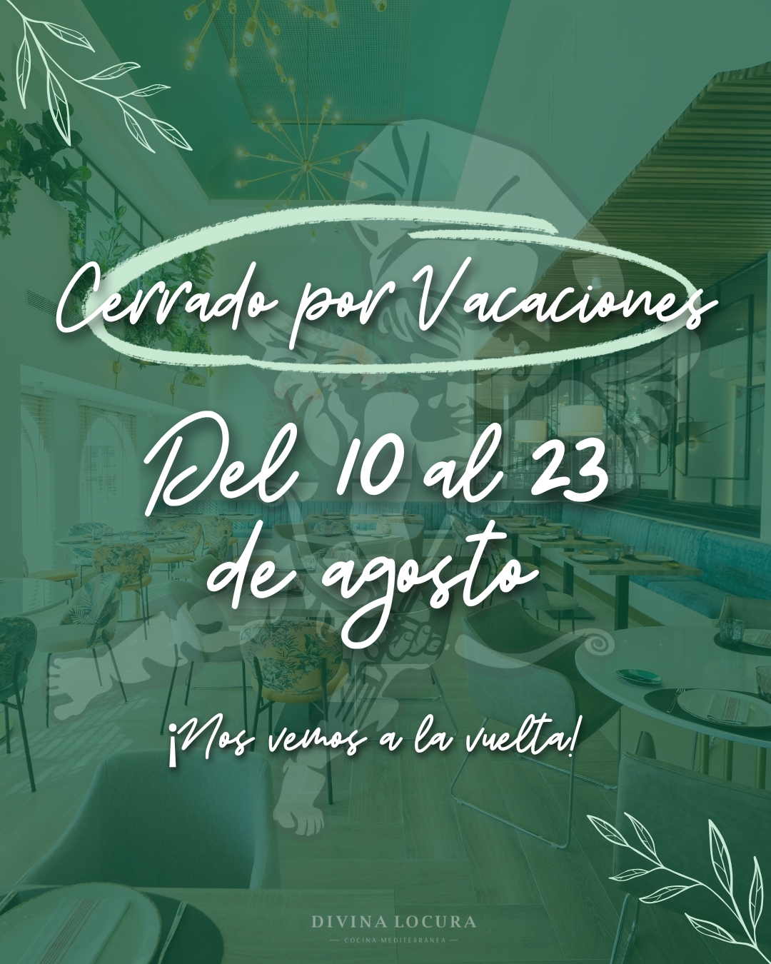 Este verano, nos tomamos un pequeño descanso.
📅 Del 10 al 23 de Agosto permaneceremos cerrados por vacaciones.
Hasta en