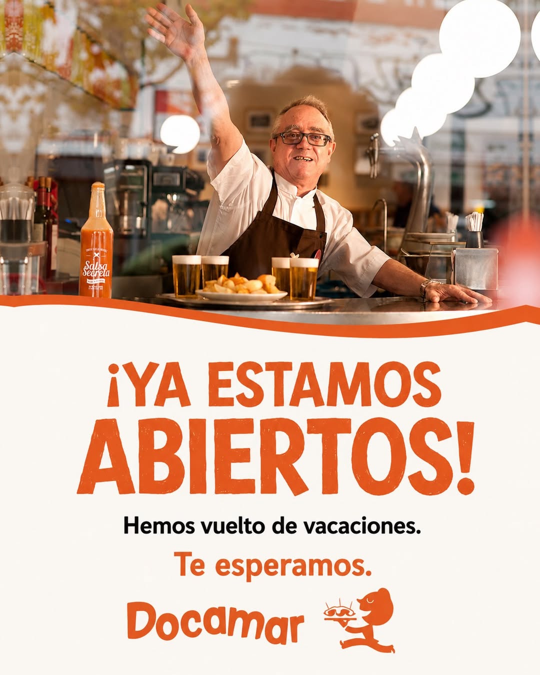 ¡Ya estamos de vuelta! 🙌🧡
Después de unas semanas de vacaciones, Docamar vuelve a abrir sus puertas.
Volvemos con las
