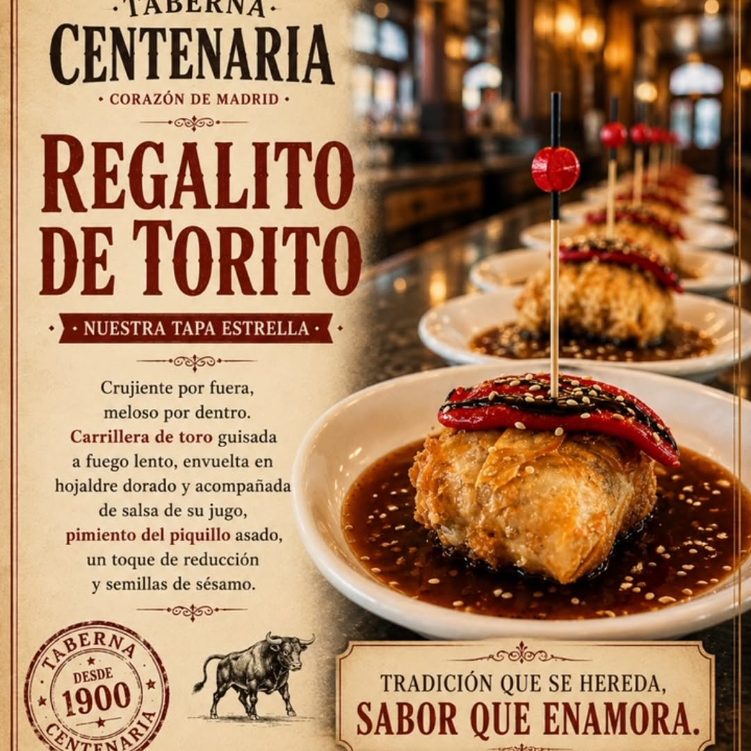 El sabor de la tradición, en un solo bocado. 🐂✨

En nuestra taberna centenaria, en pleno corazón de Madrid, seguimos ela