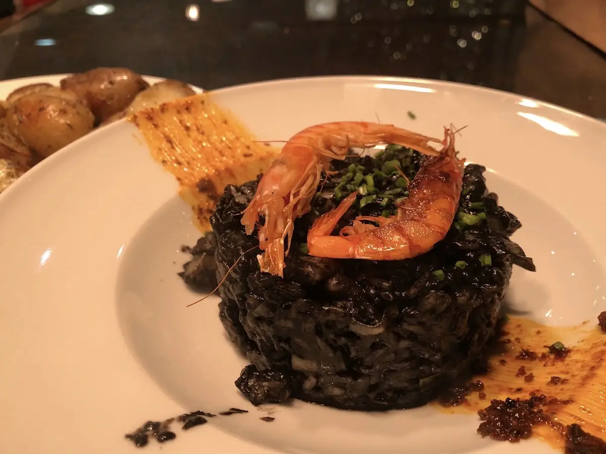 Arroz negro with prawn at El Bandarra