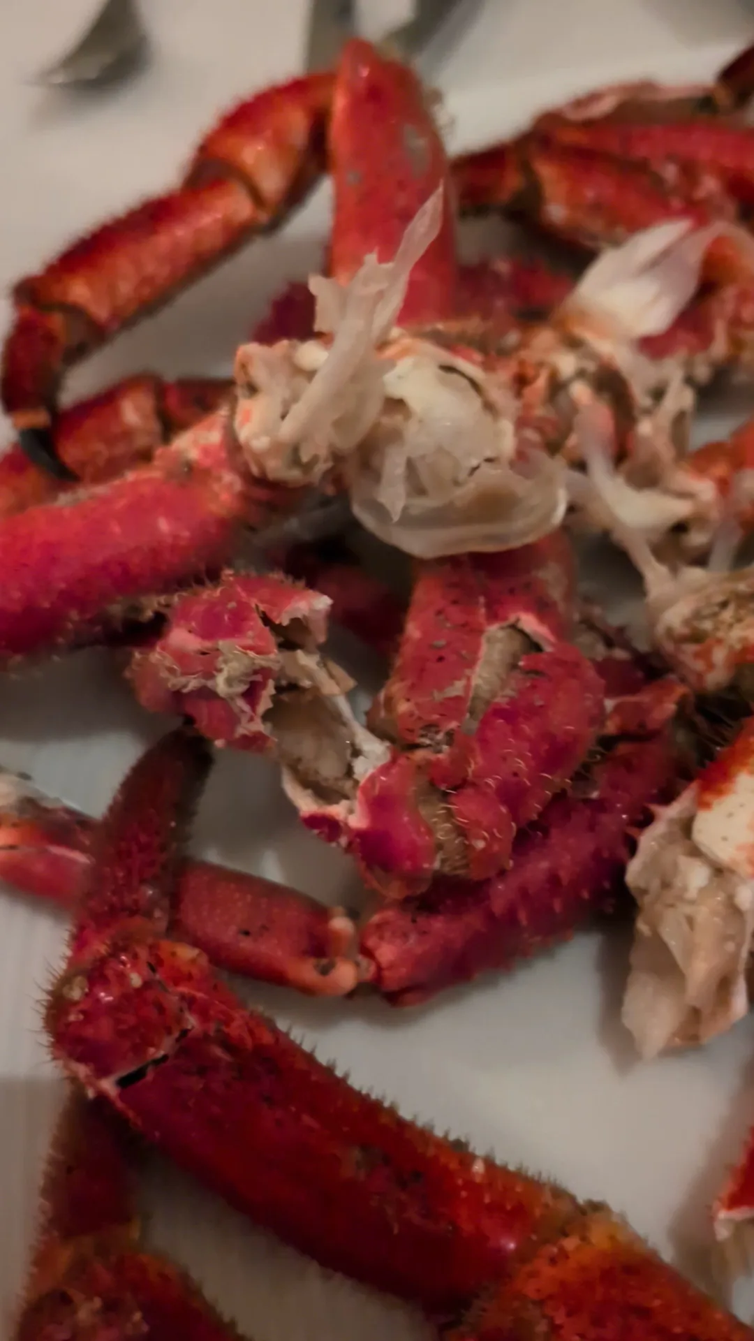 A plate of cracked crab legs
