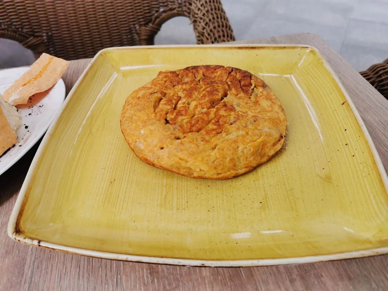 A Spanish tortilla on a plate