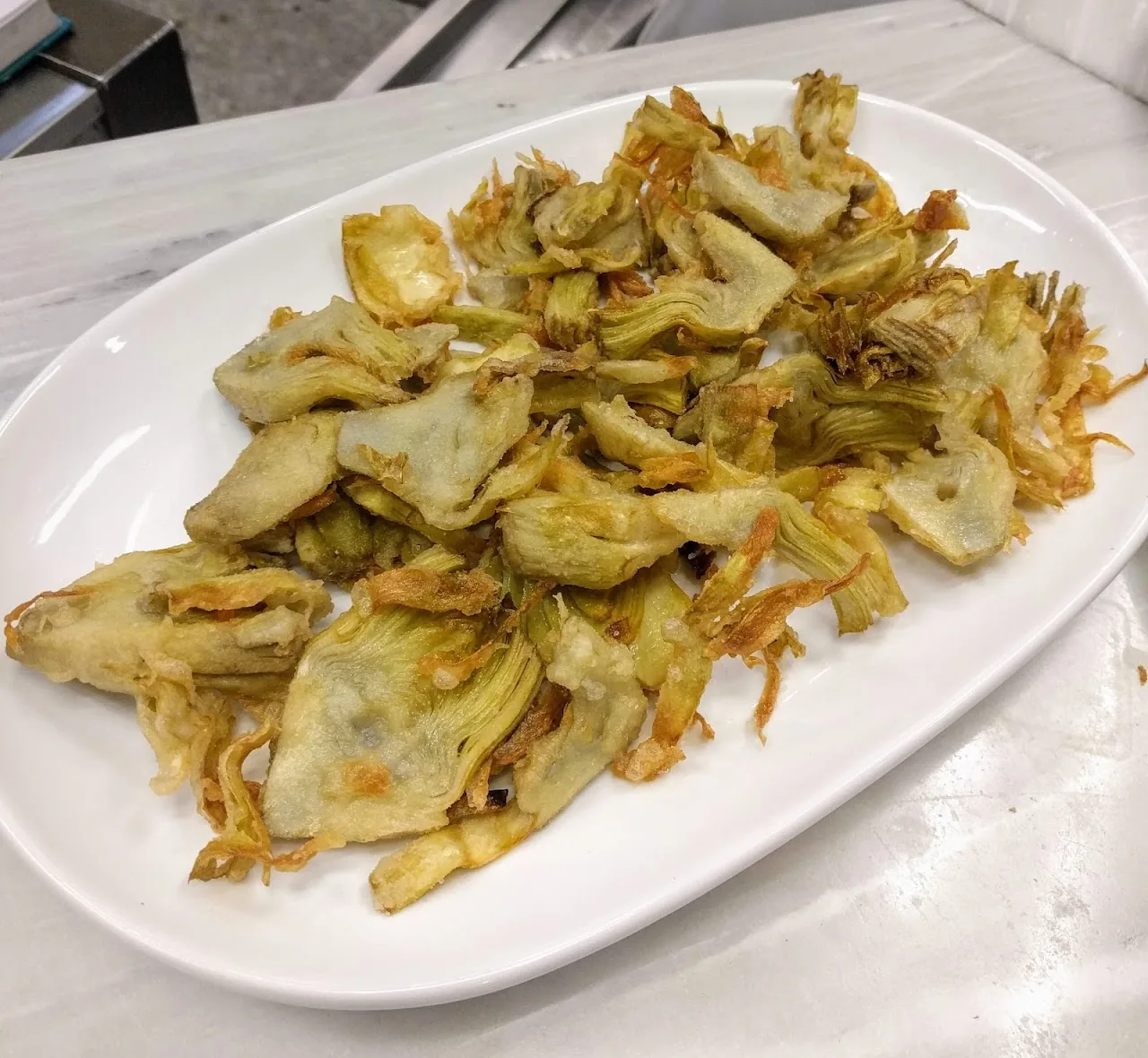 A plate of fried artichokes