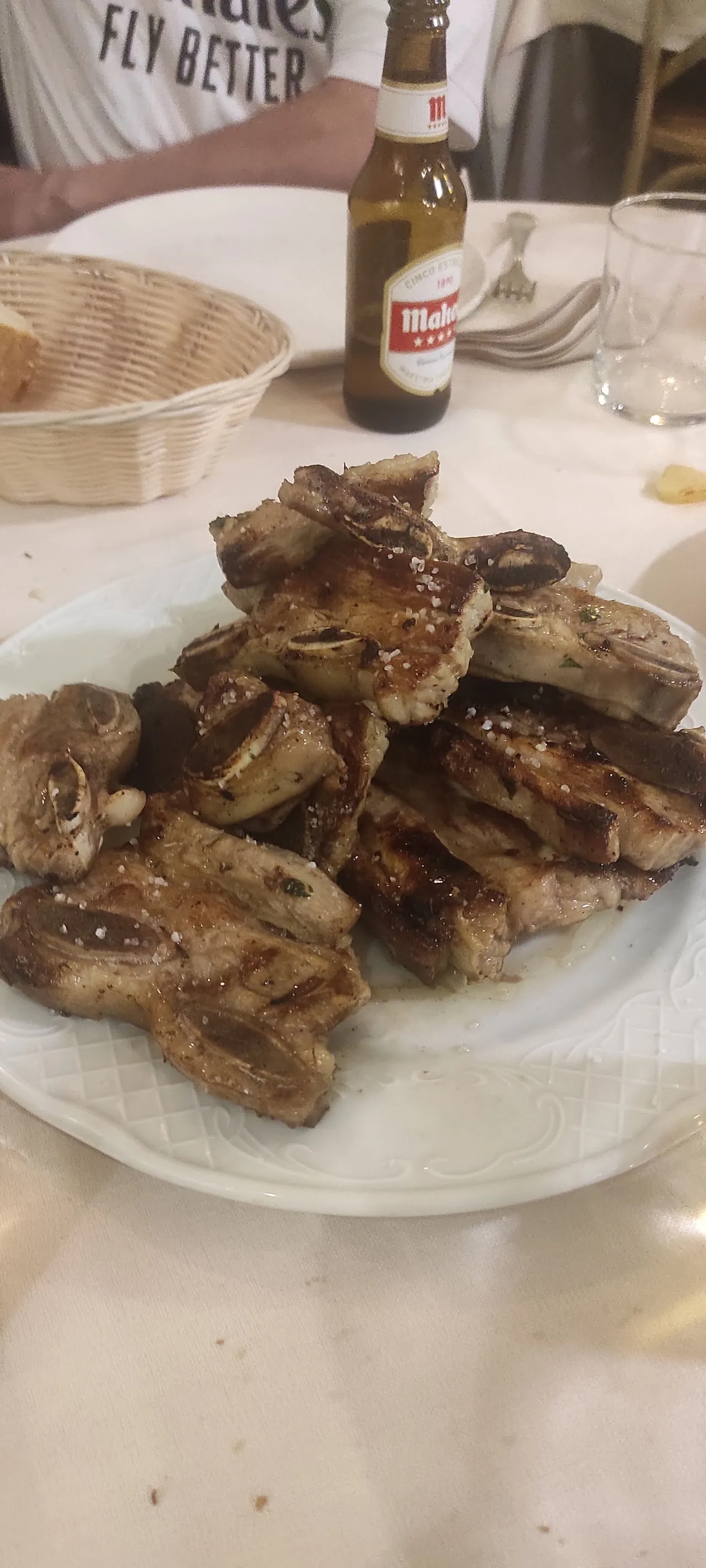 A plate of grilled pork chops