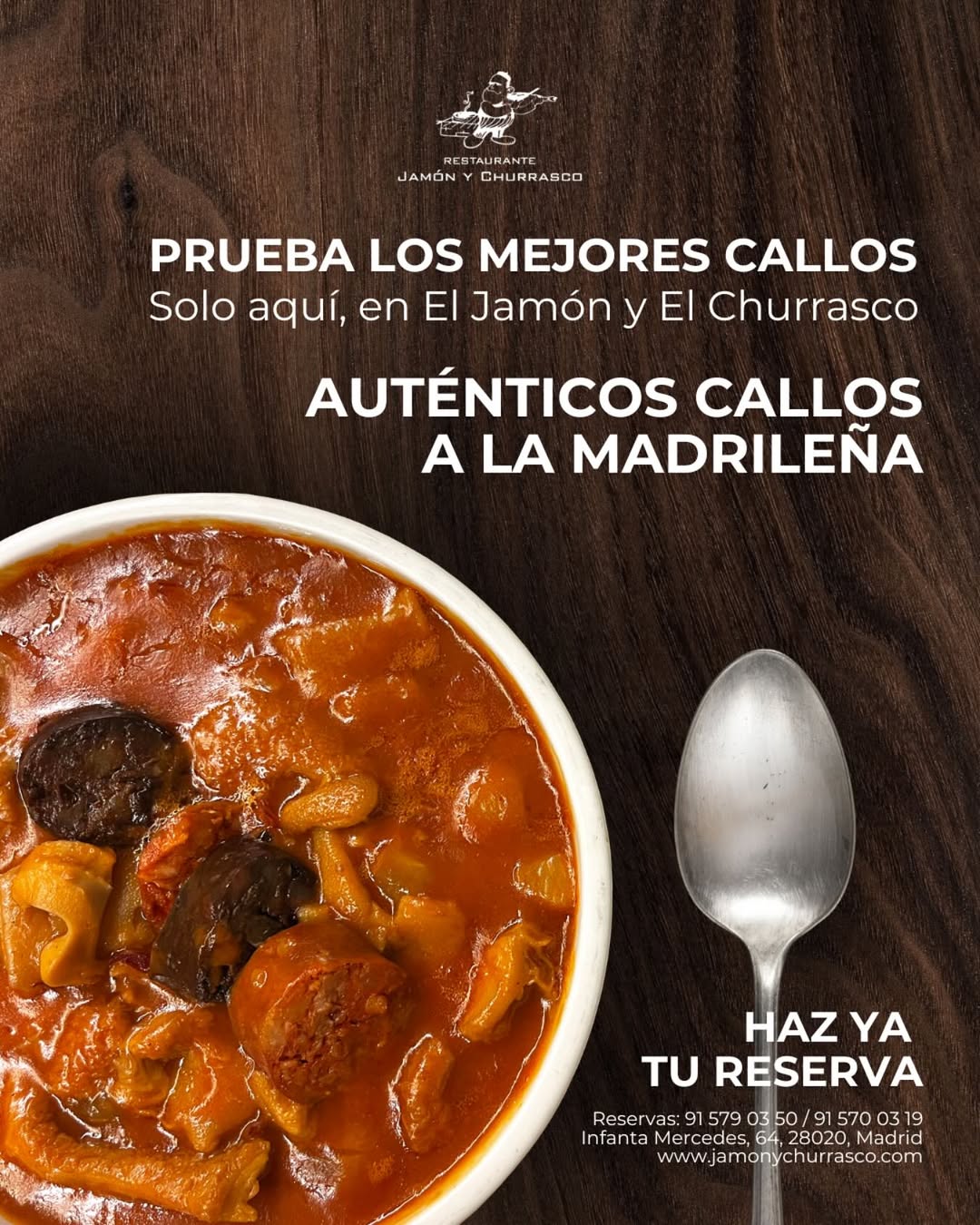 Solo aquí, en El Jamón y El Churrasco!
