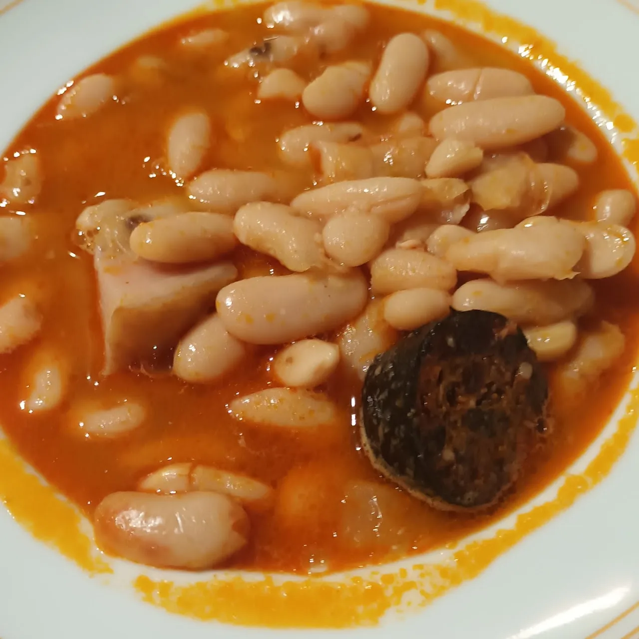 A stew of white beans and black pudding (fabada asturiana)