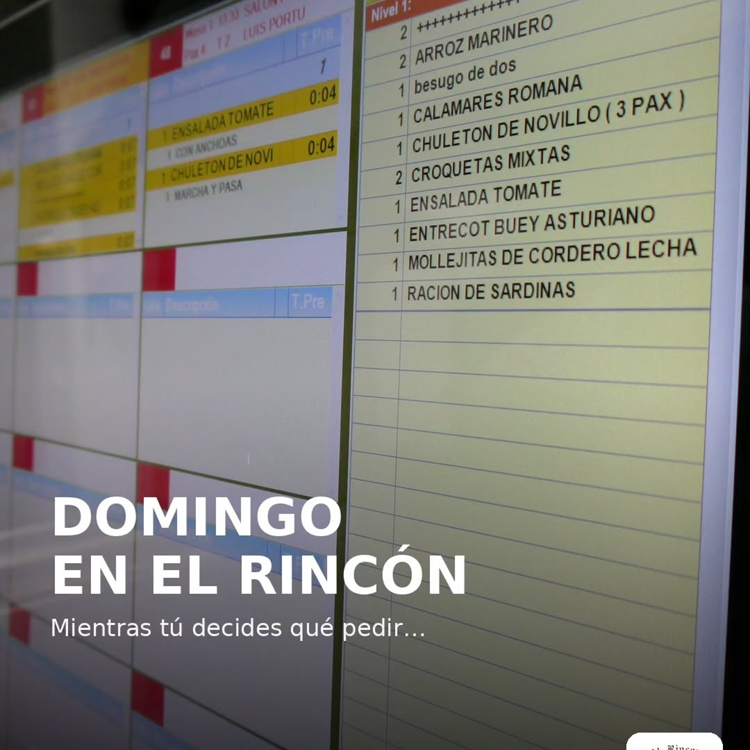 Los domingos funcionan así:
Tú eliges con quién sentarte.
La comanda entra en cocina.
Y nosotros hacemos el resto.
Sin