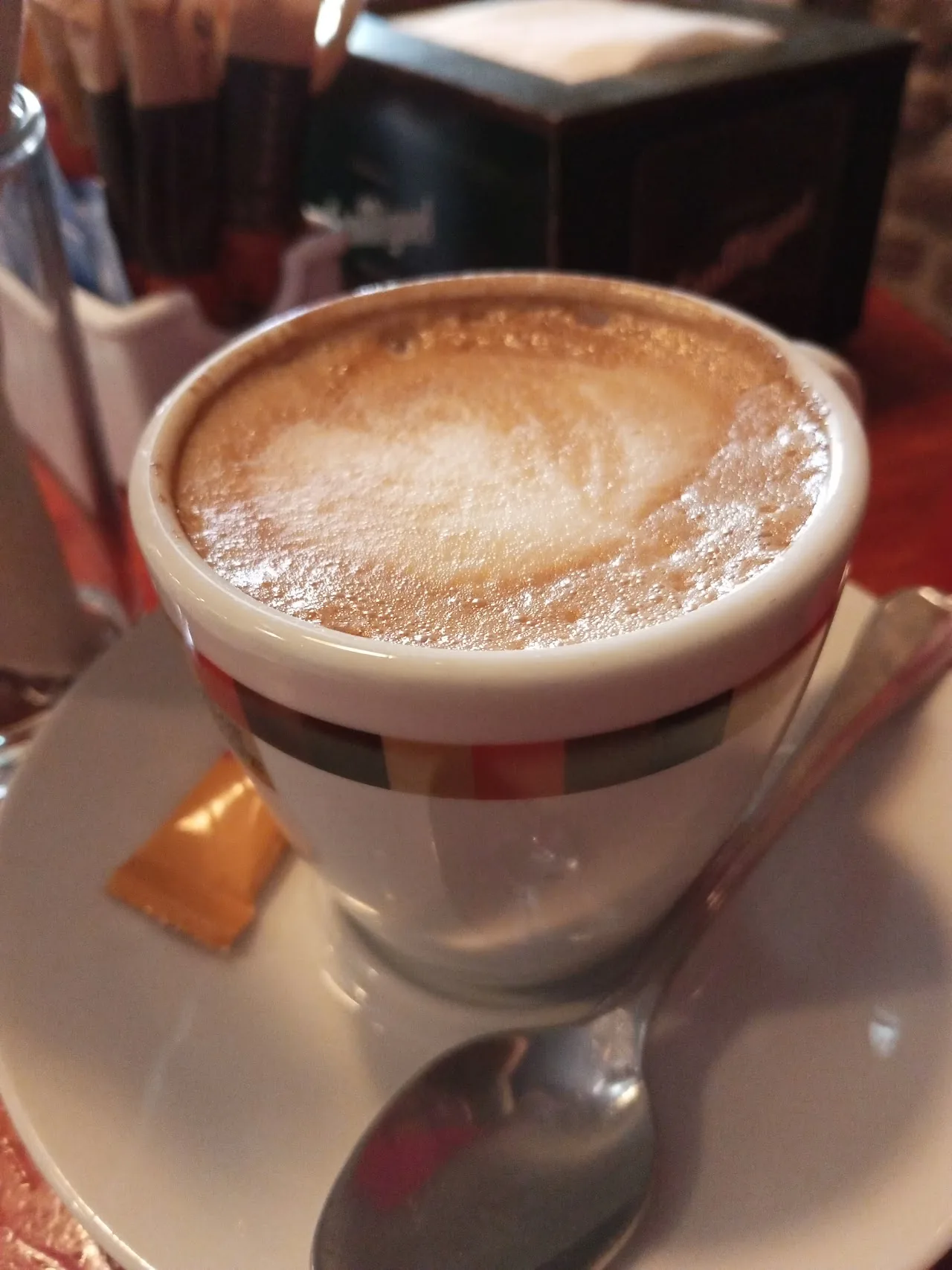 A cappuccino with foam art