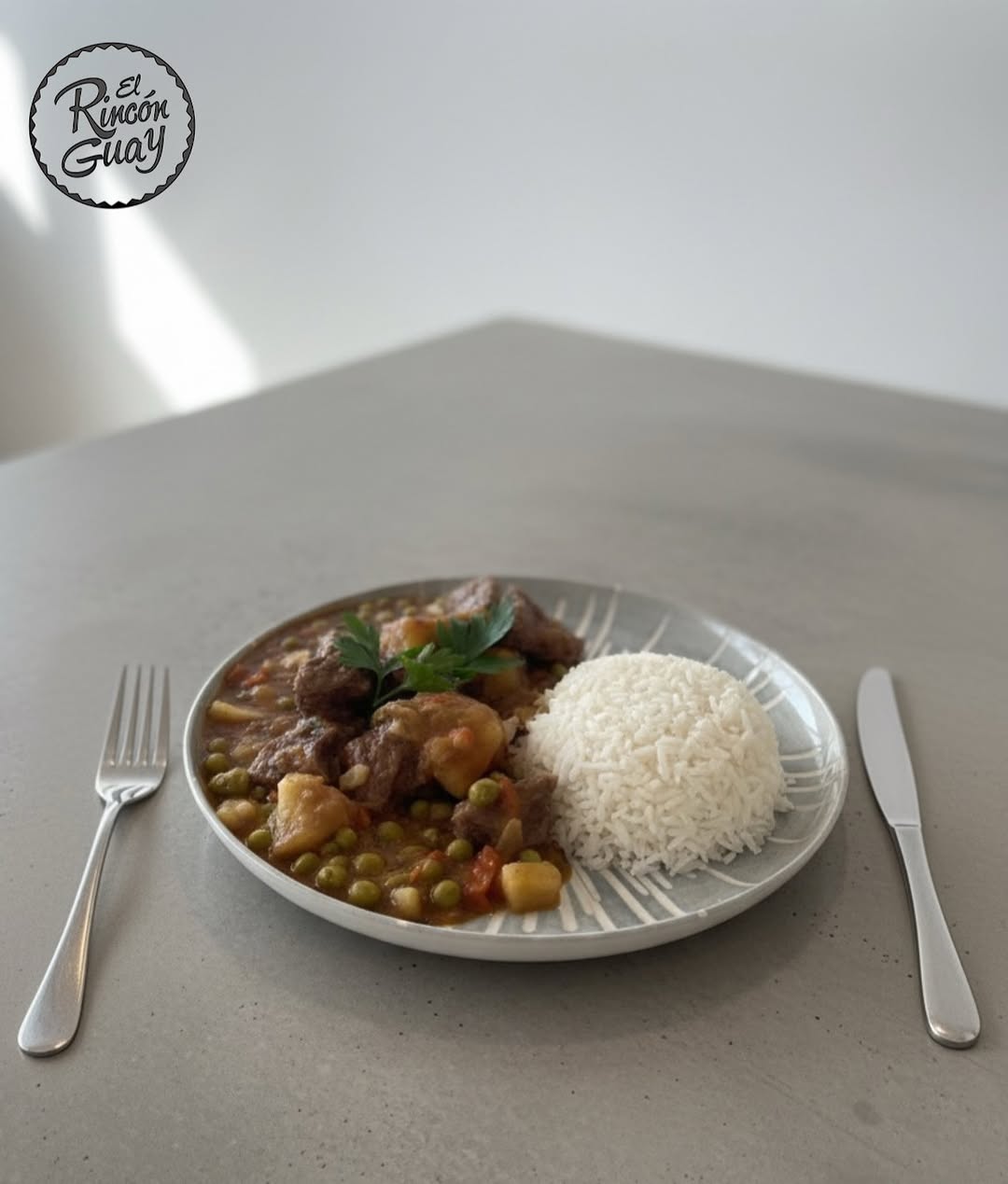 PLATO DEL DIA : Estofado de ternera con arroz Basmati🍛😋