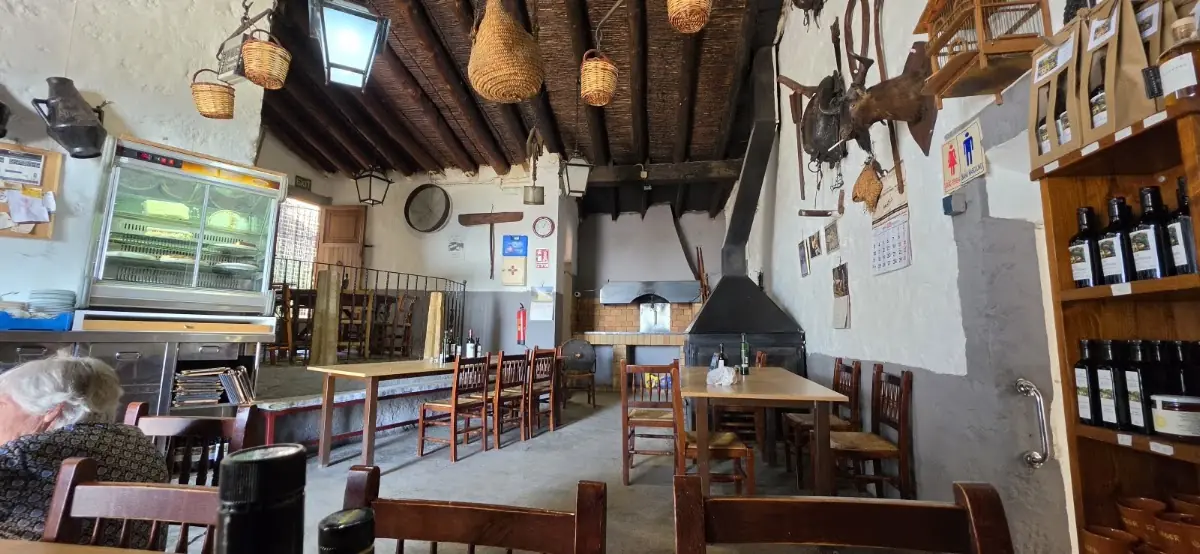 The rustic dining room at Es Verger