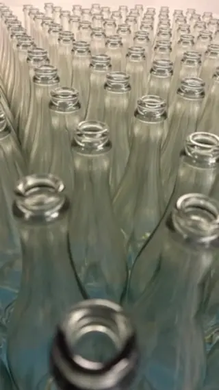 Empty bottles ready for filling at Vins Solivaret