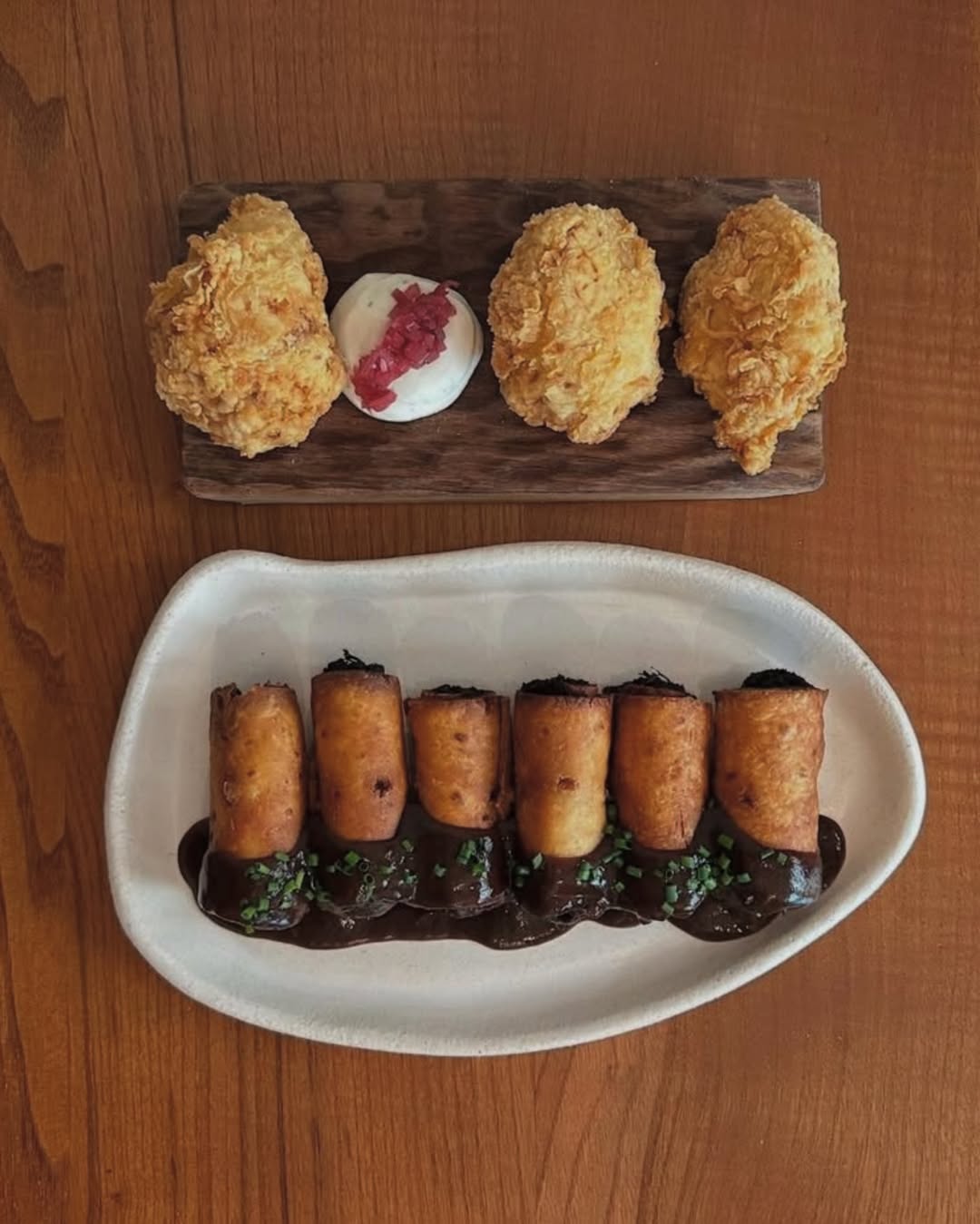 Start with something for the center.
Our starters are made to share, a little bit of everything, passed around the table
