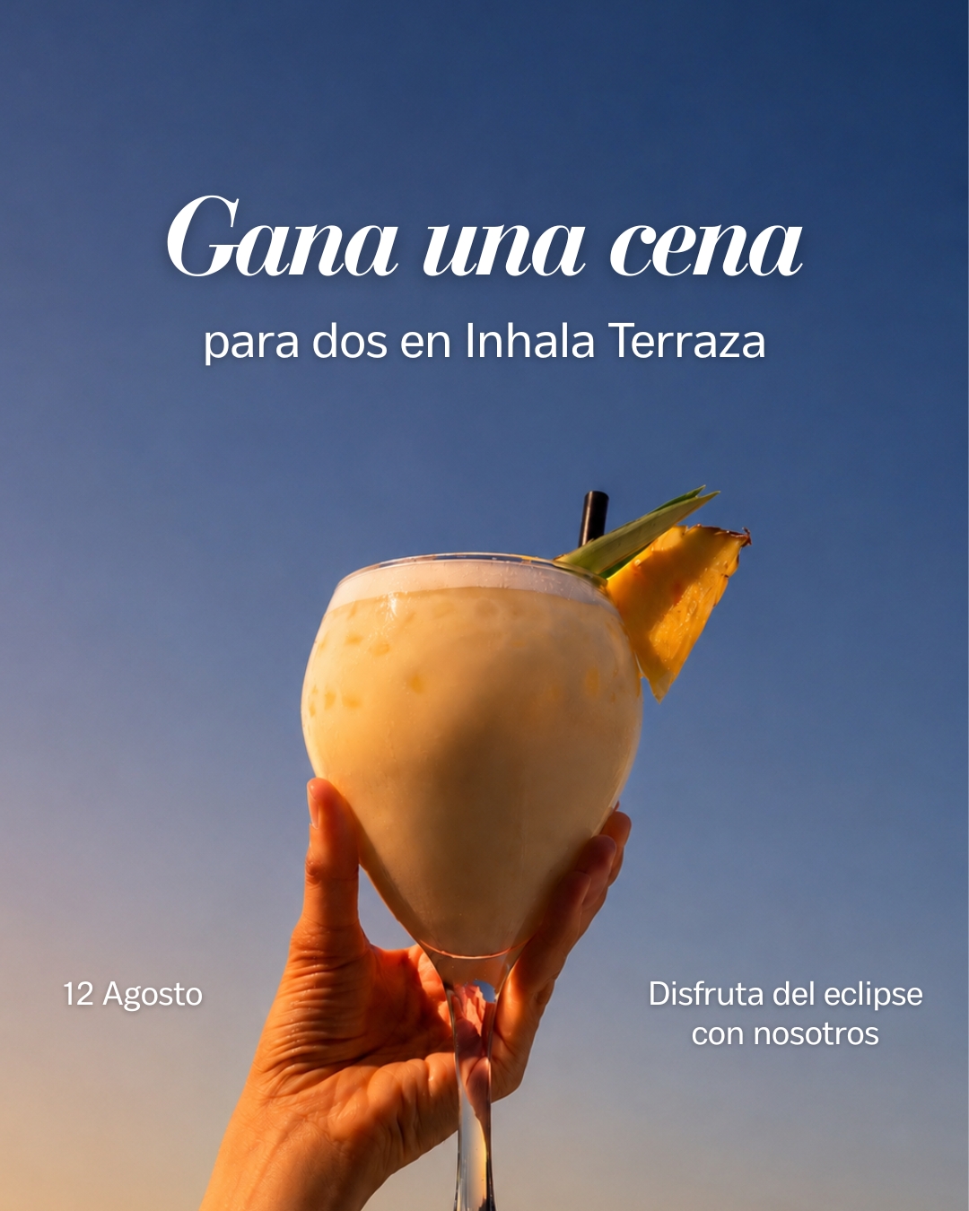 Disfruta del eclipse desde Inhala Terraza, brinda con tu cóctel favorito, contempla el skyline de Madrid y participa en
