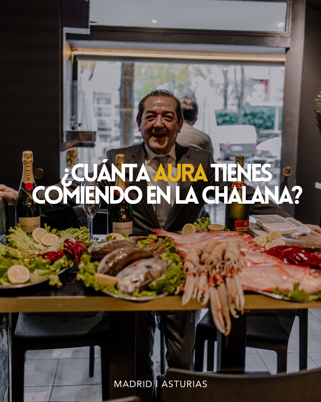 Desliza y descubre cuánta aura tienes cuando vienes a La Chalana.🥂

En La Chalana lo tenemos bastante claro:

Buen produ