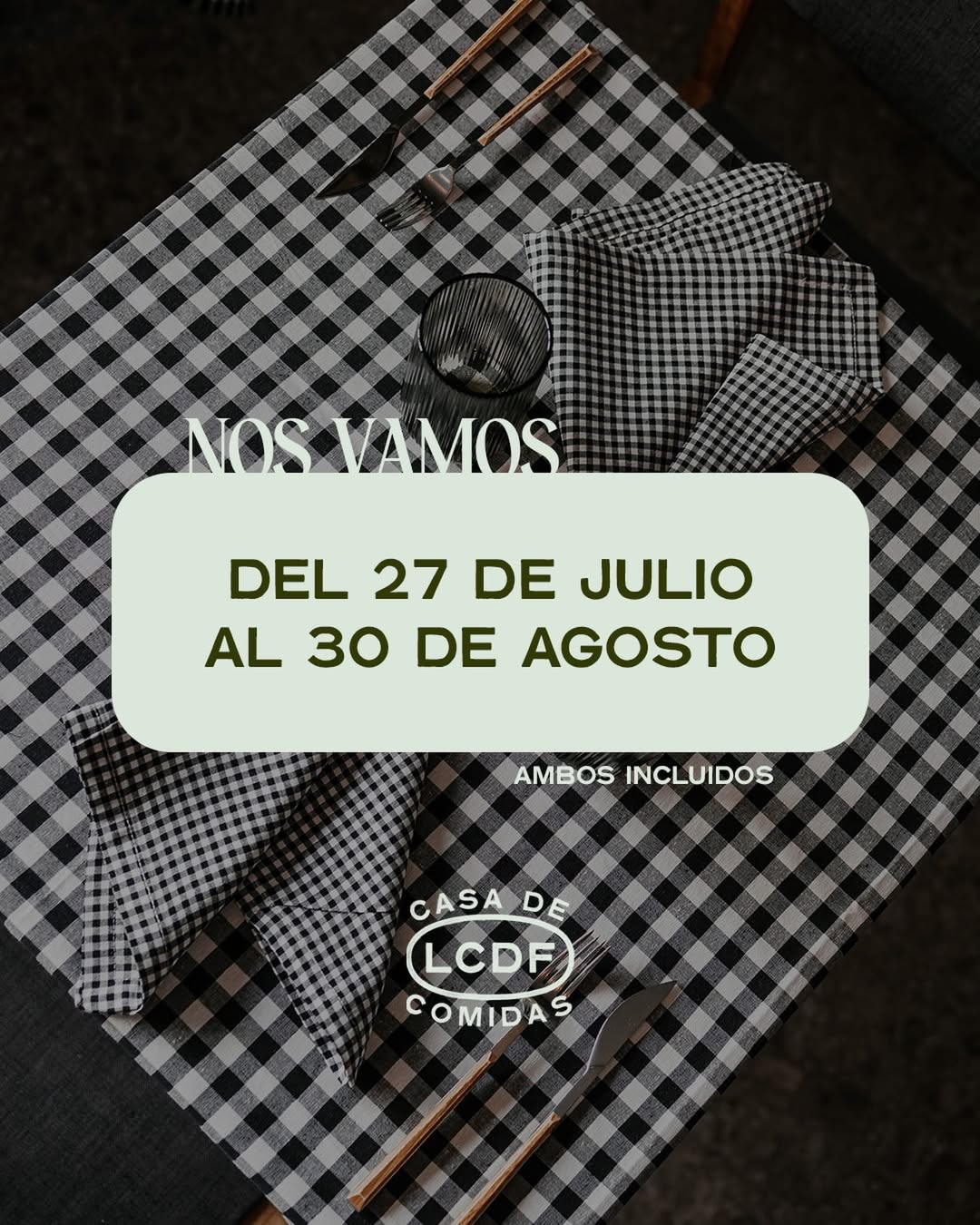 Nos vamos unos días de vacaciones 🌴

Desde el 27 de julio hasta el 30 de agosto estaremos cerrados.

Volvemos en septiem