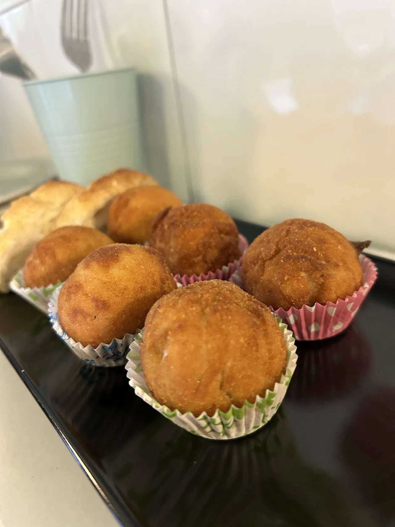 A plate of fried croquettes