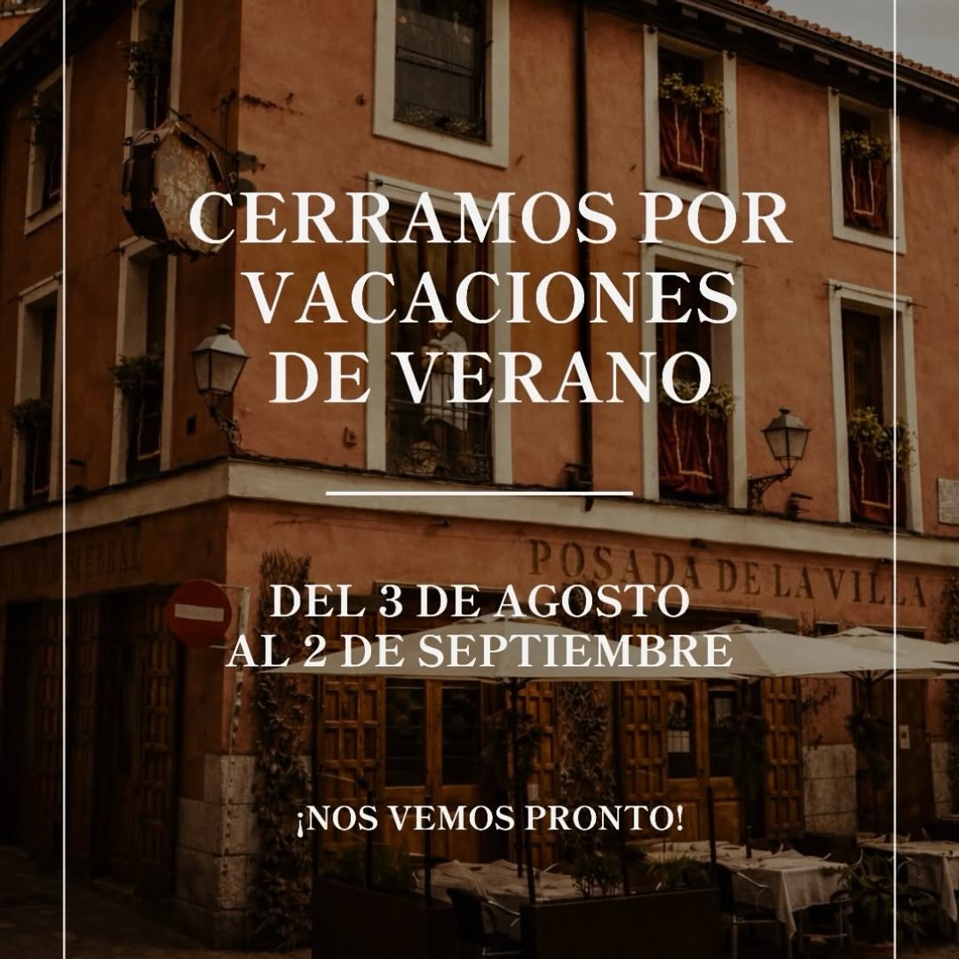 La Posada de la Villa permanecerá cerrada por vacaciones del 3 de Agosto al 2 de Septiembre.
Volveremos con nuestro horn