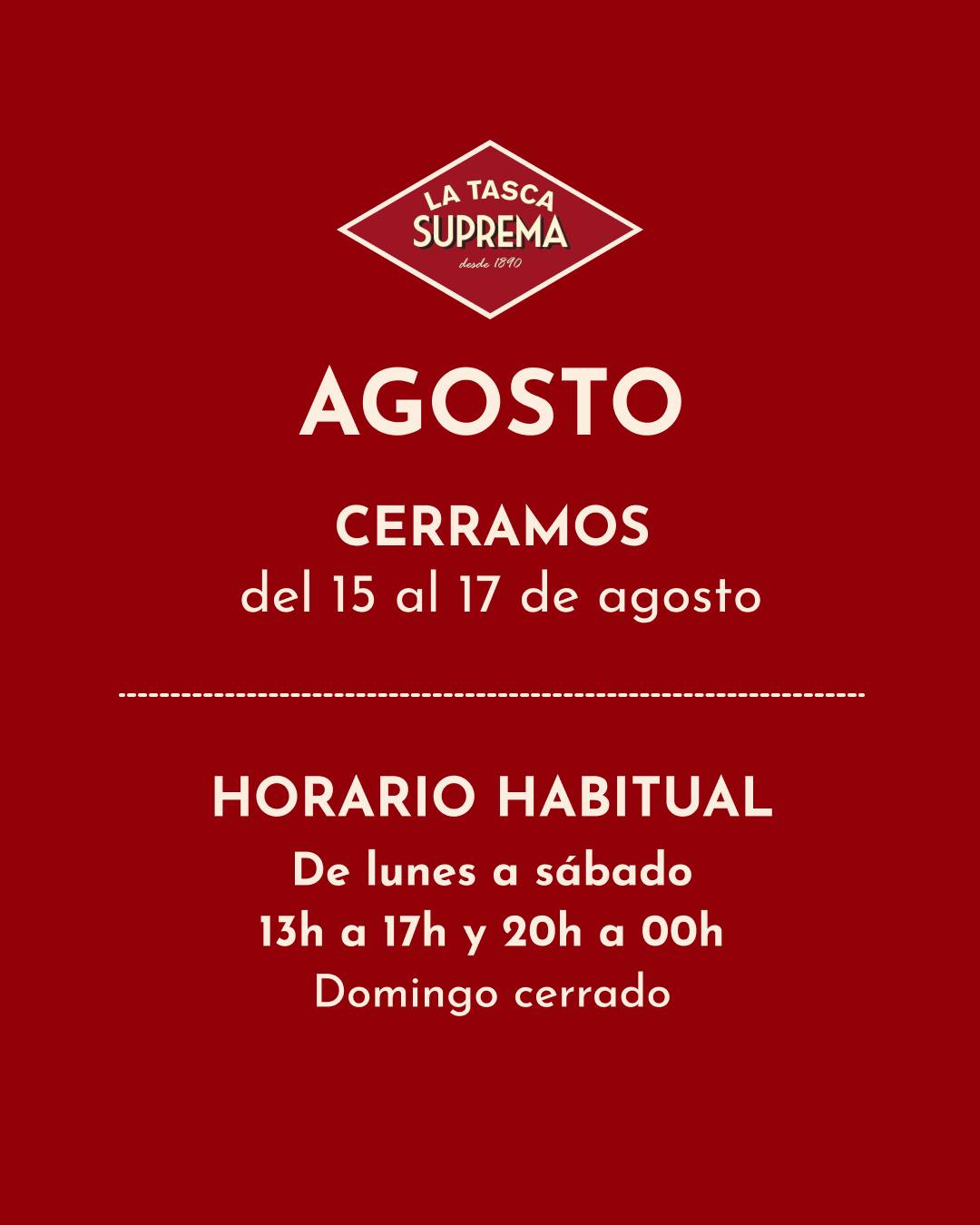 Adaptamos nuestros horarios para seguir compartiendo contigo al ritmo del verano esos momentos que hacen de esta tempora
