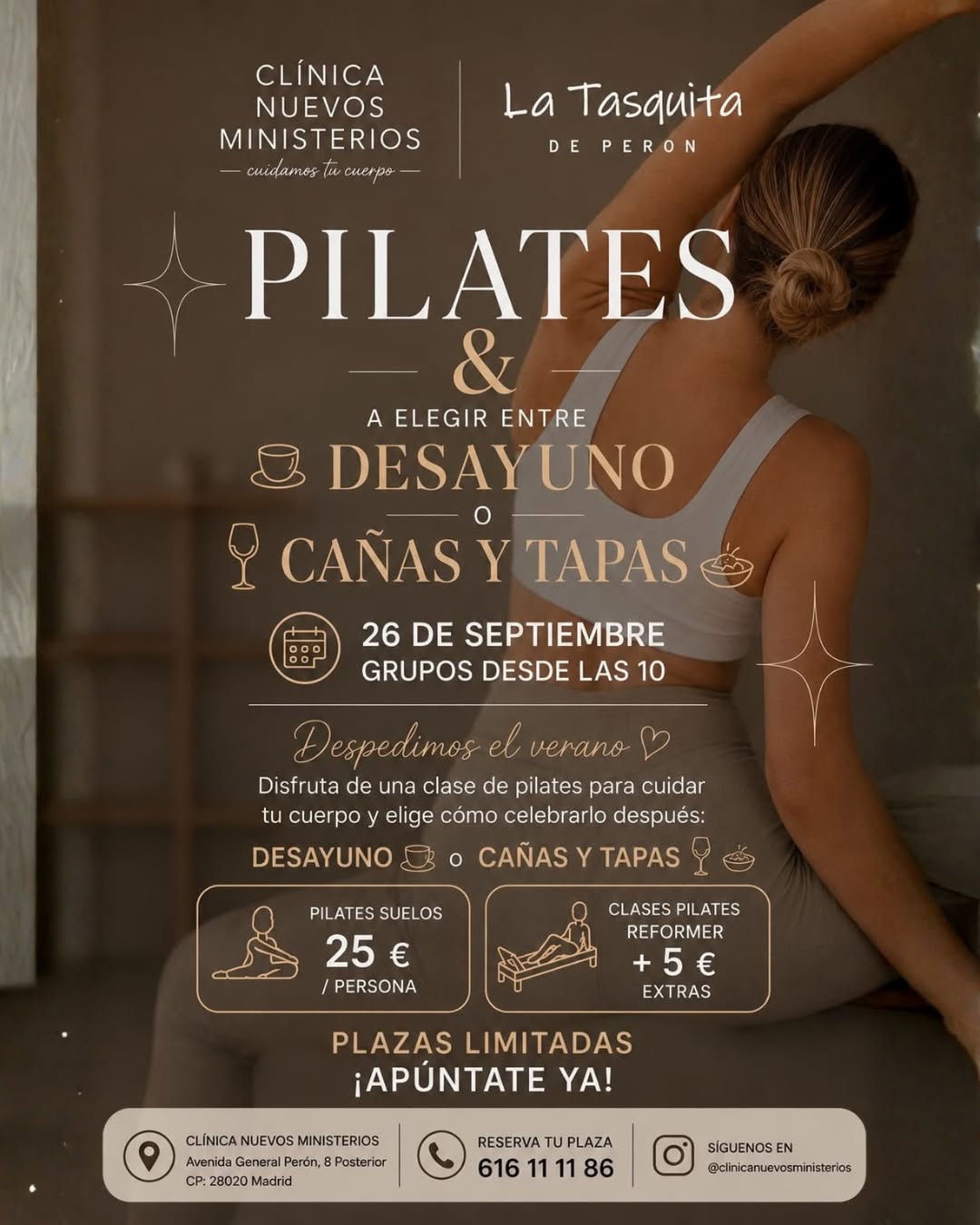 Despedimos el verano como se merece: primero cuidamos el cuerpo, luego el plan de siempre. 🧘‍♀️🍻

Nos juntamos con Clíni