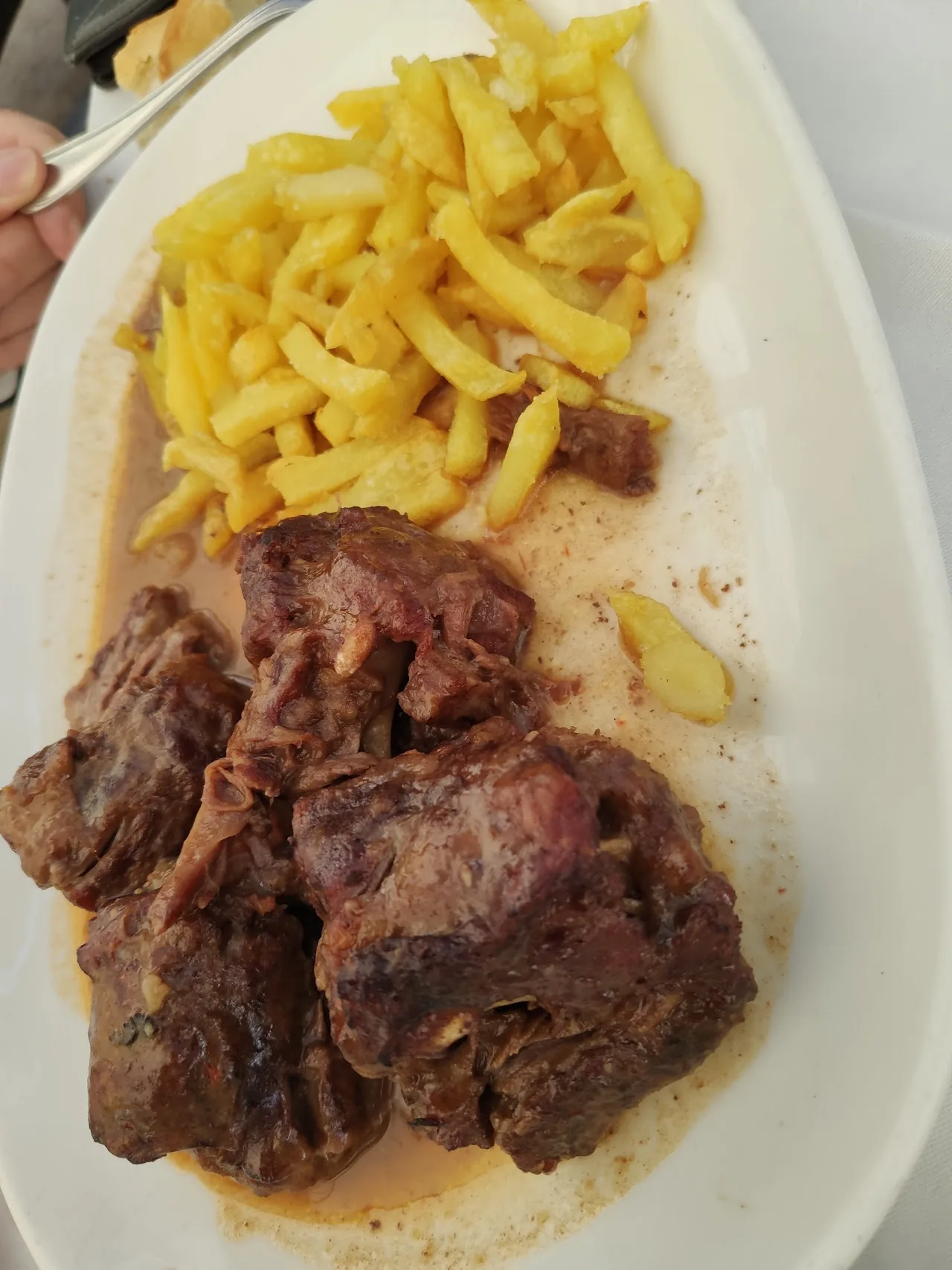 Grilled lamb chops served with french fries