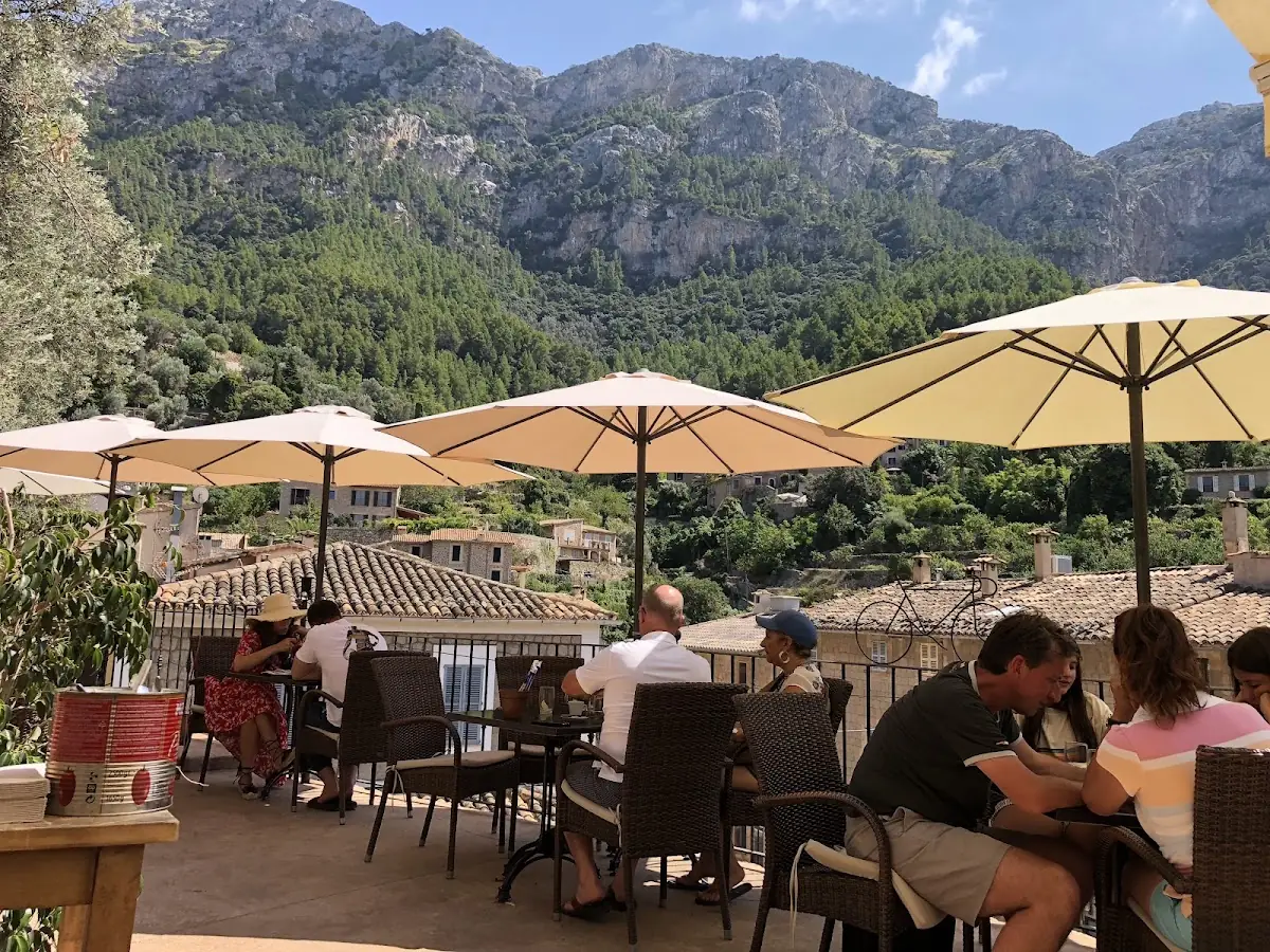 Terrace with valley views at La Trattoria Deia