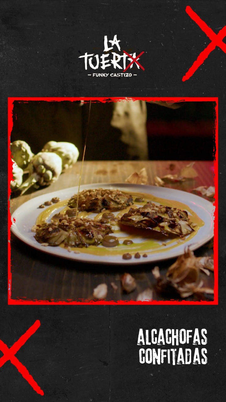 Captain, it's only wednesday, ya mañana abre La Tuerta ❌ Alcachofas confitadas a la plancha, crema de tupinambo y aceite
