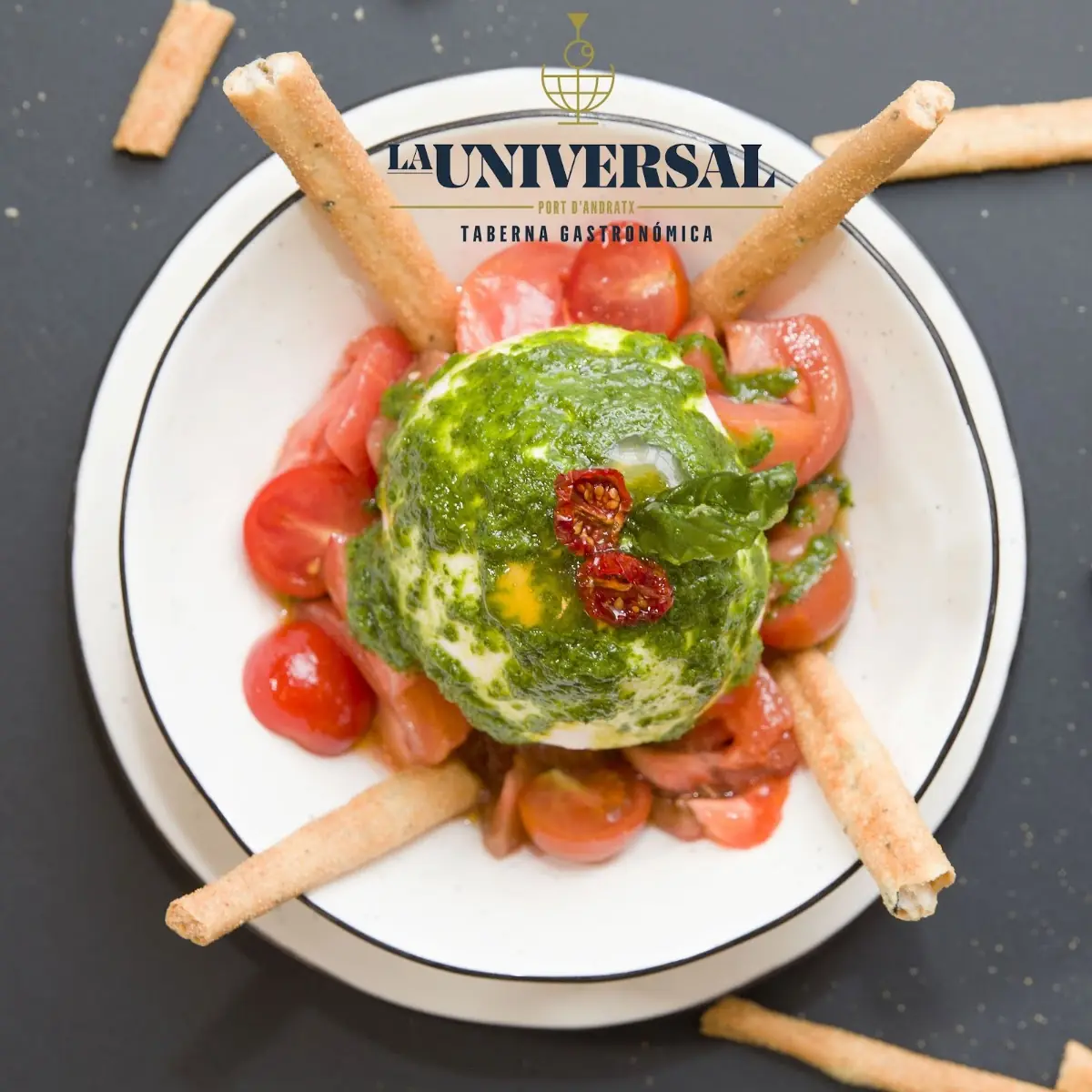 Burrata with tomatoes at La Universal