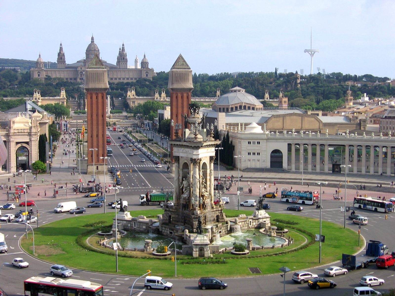 Plaça d'Espanya, city square in Barcelona, Spain