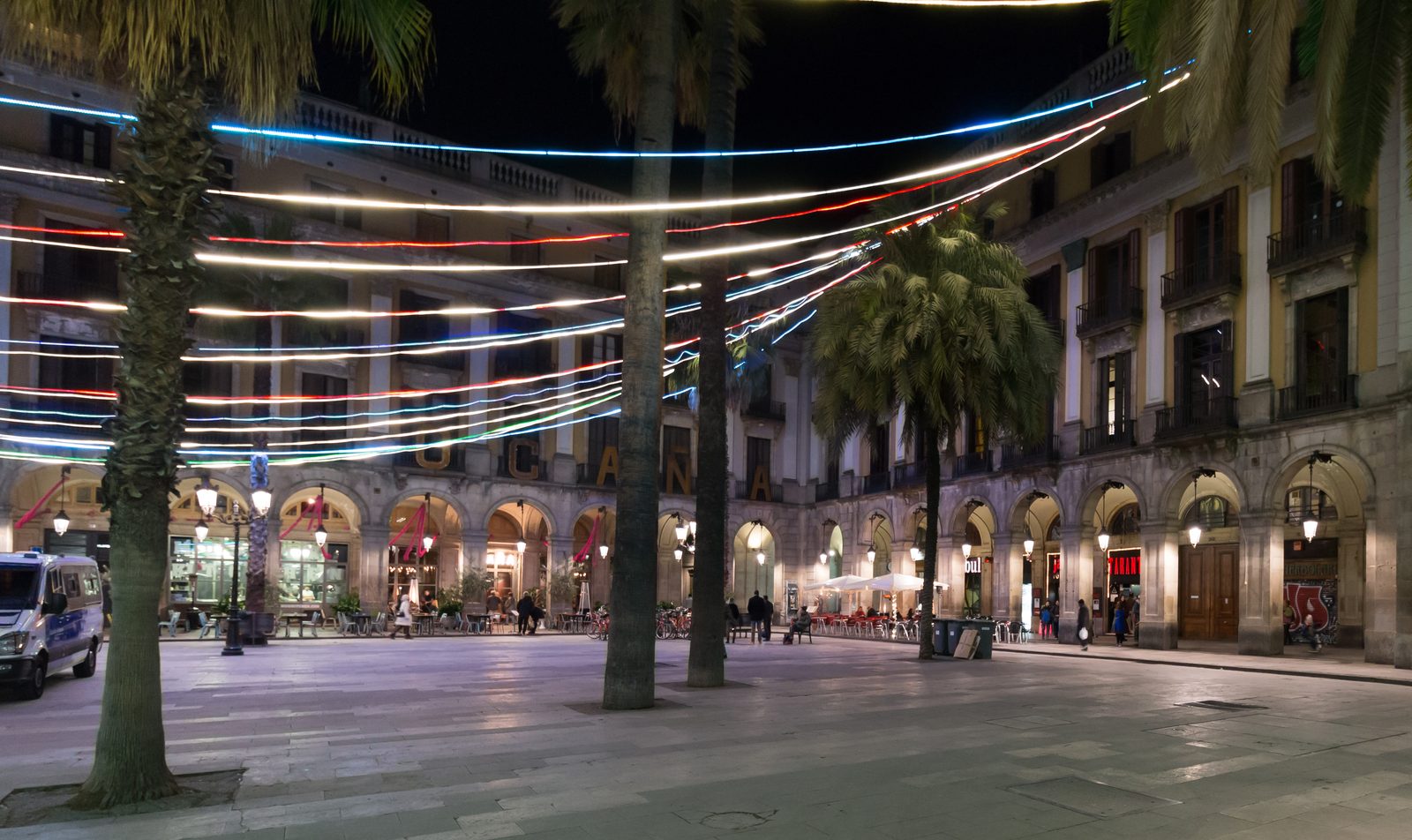 Plaça Reial, city square in Barcelona, Spain