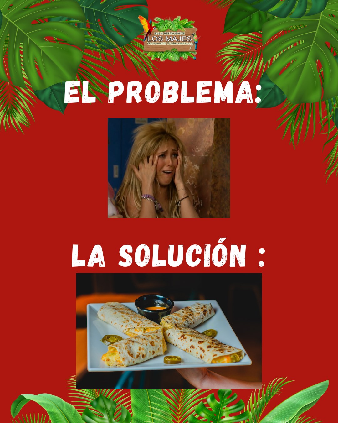 Problemas… 😩
Estrés… 😵‍💫
Desesperación… 😭
Y de repente: un plato de Los Majes Imperial. 🤤🍽️
No sabemos si lo soluciona t