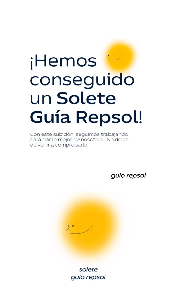 Muchas gracias a @guiarepsol por incluirnos en vuestra guía y concedernos nuestro primer Solete 🙌☀️🙌
Estamos felices y