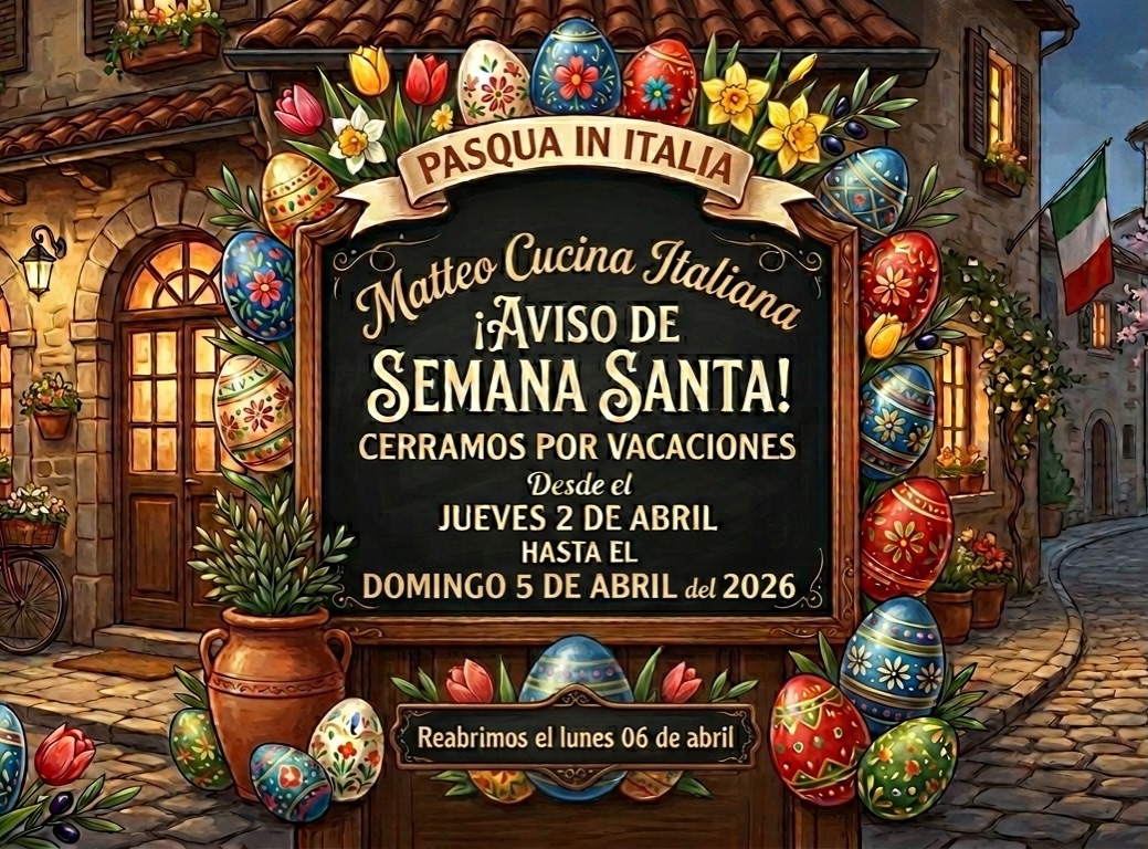¡Buona Pasqua a tutti! 🐣🇮🇹

En Matteo Cucina Italiana nos tomamos un breve descanso para celebrar la Semana Santa y reca